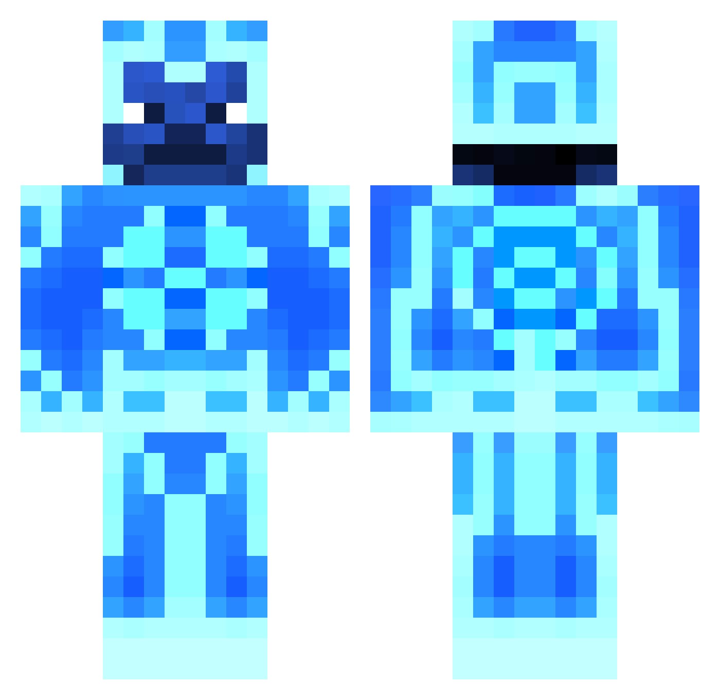 Zack Minecraft skin, front and back view
