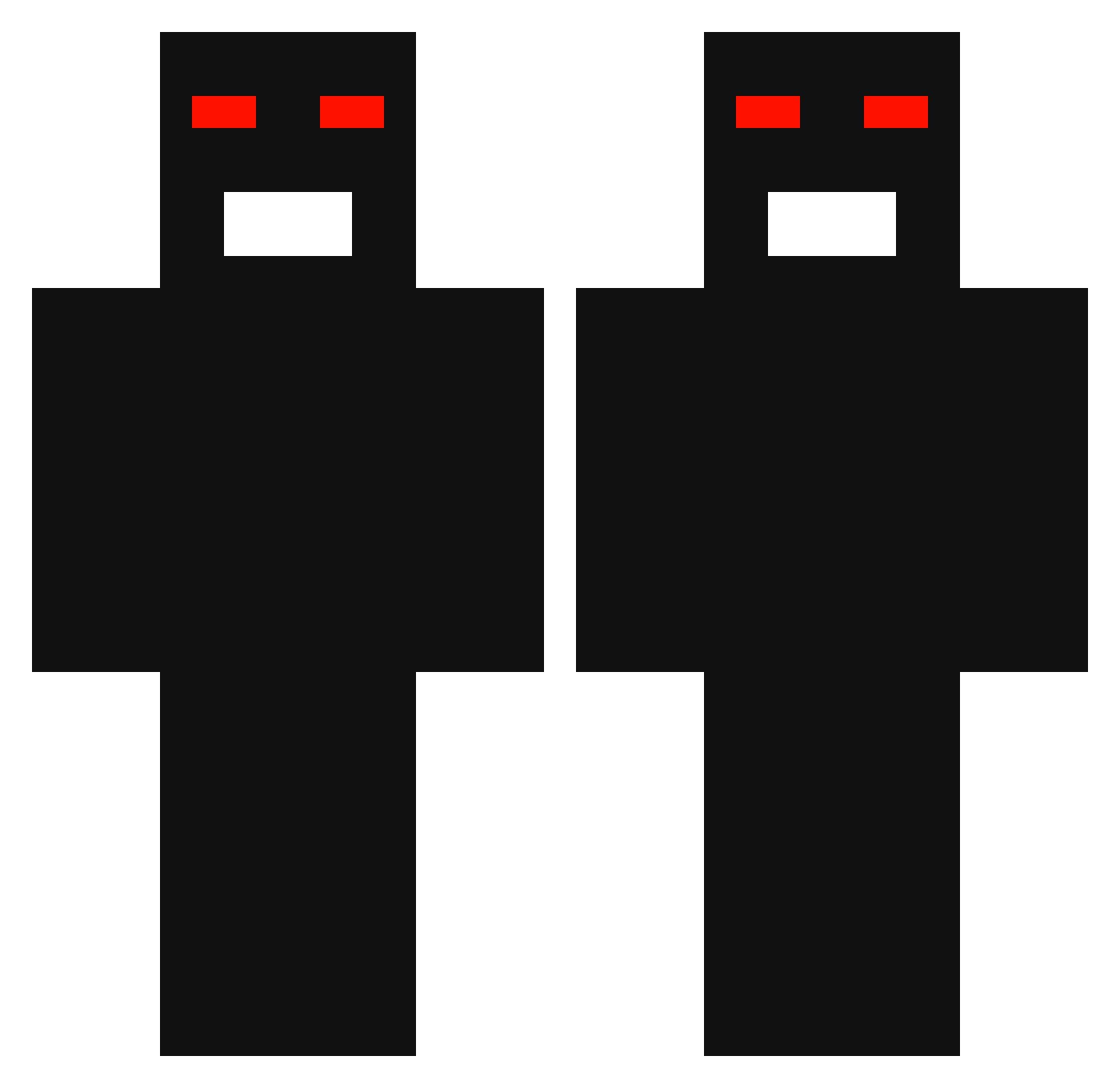 Unanswered Minecraft skin, front and back view