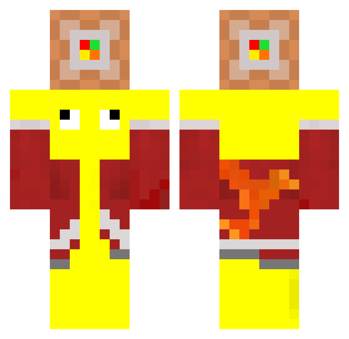 CharlieZXPRO Minecraft skin, front and back view