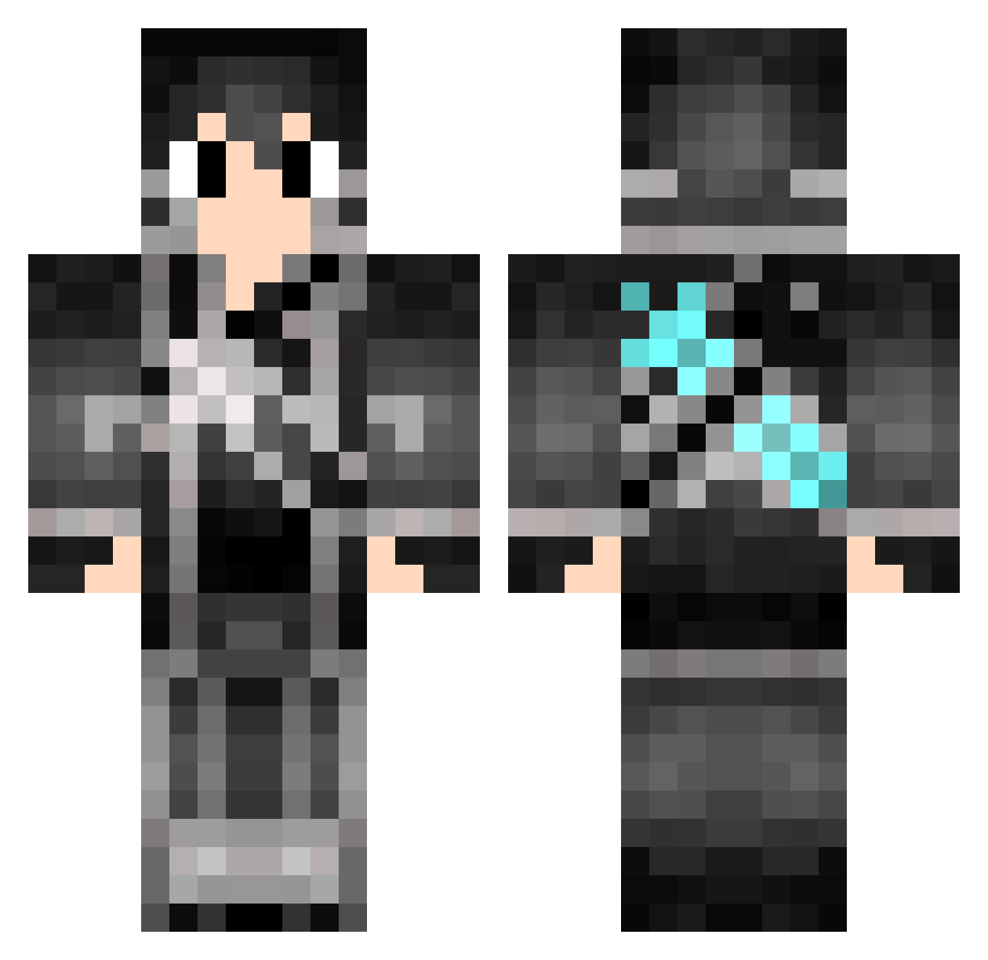 measy718 Minecraft skin, front and back view