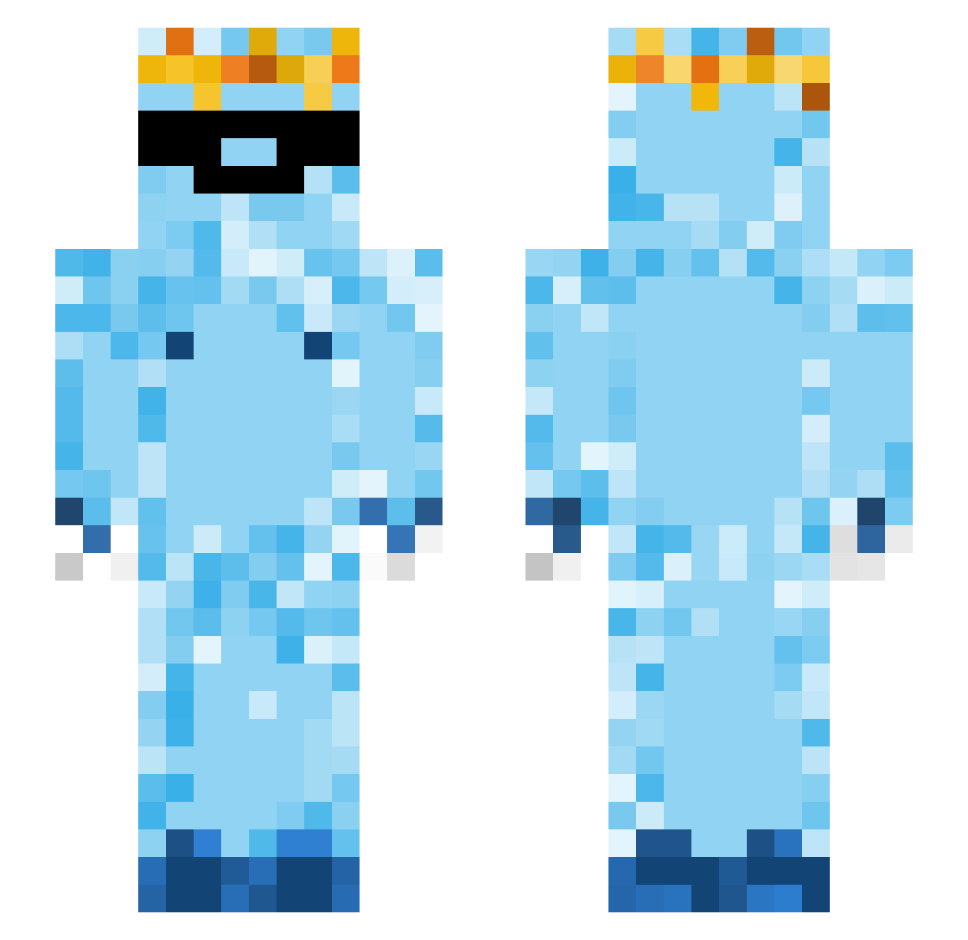 K1NG_SUPR3 Minecraft skin, front and back view