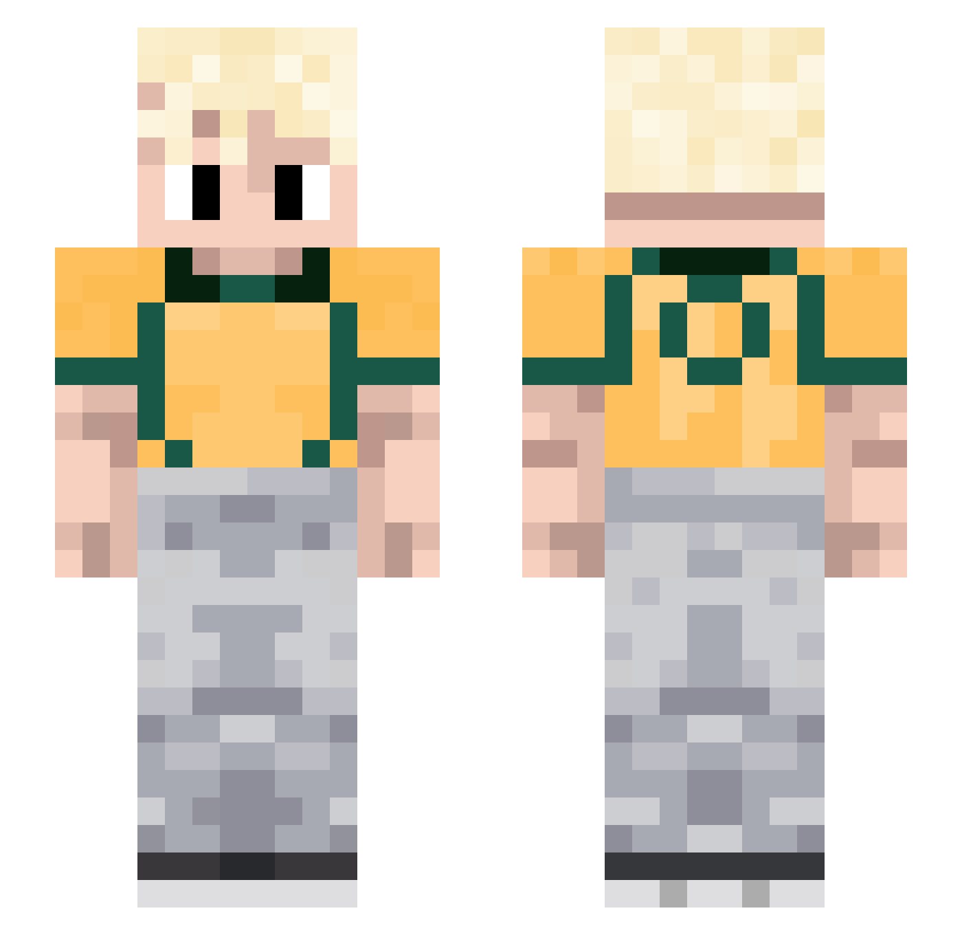 SammySpear Minecraft skin, front and back view