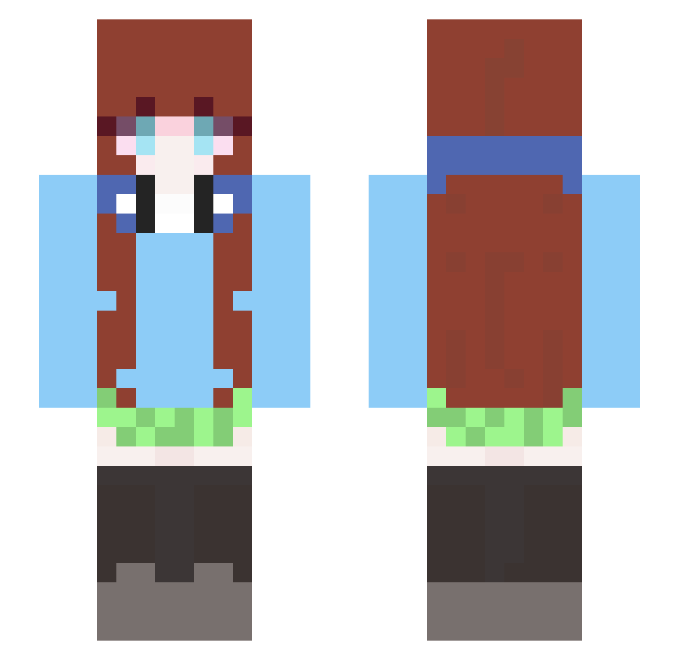 Kapi200712 Minecraft skin, front and back view
