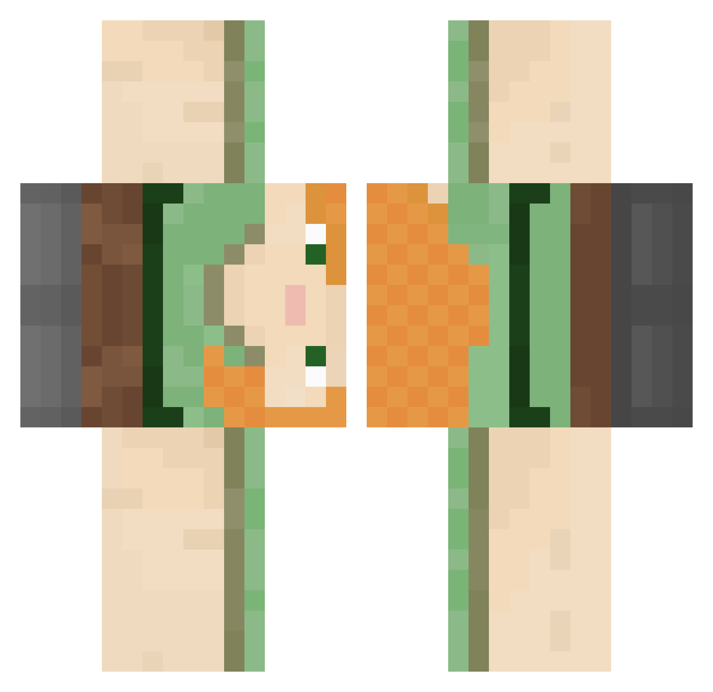 Valextrumn Minecraft skin, front and back view