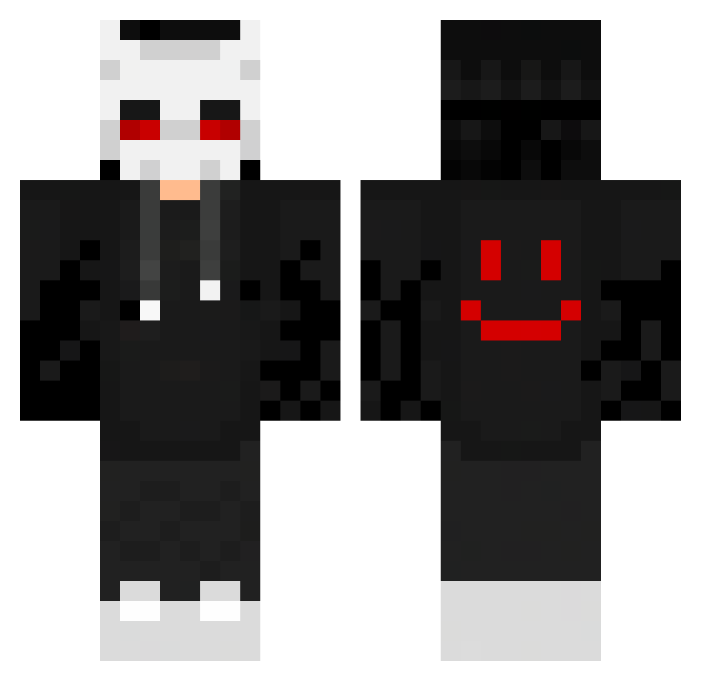 DarkPlay Minecraft skin, front and back view