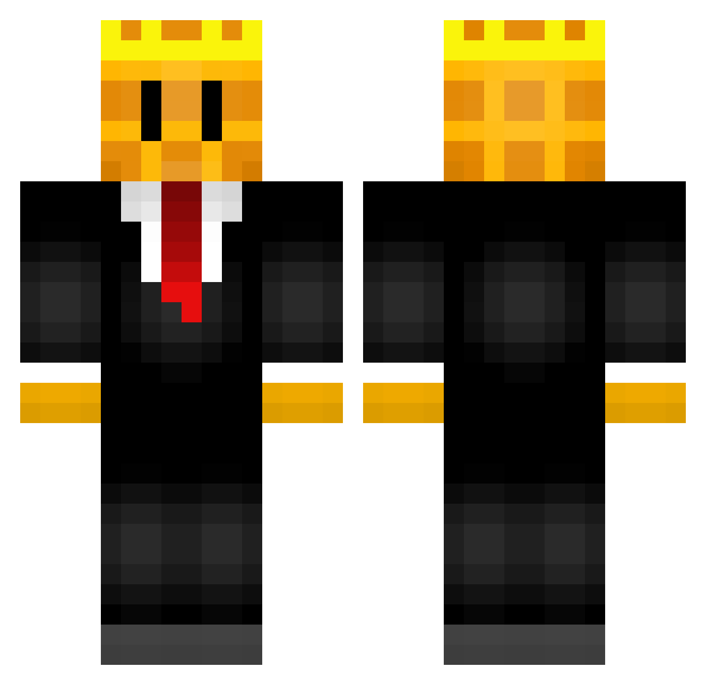 Skrayyy Minecraft skin, front and back view