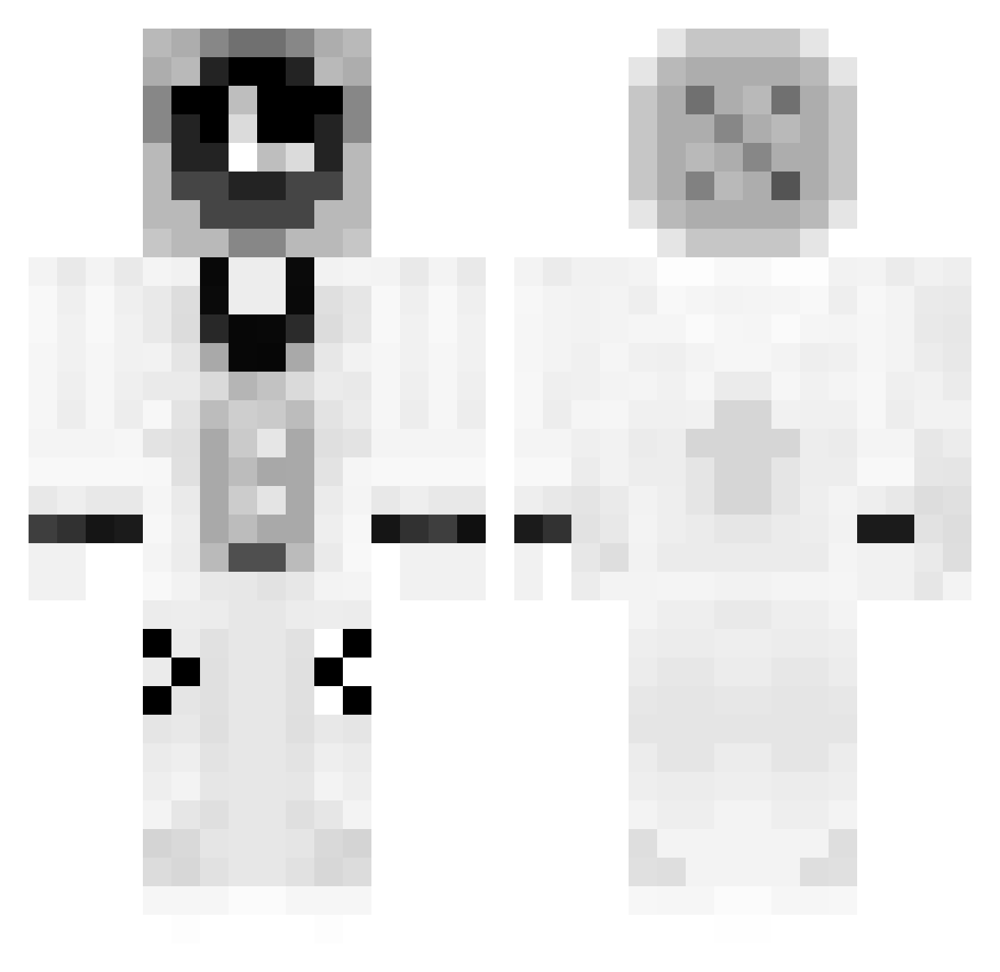 TON0123 Minecraft skin, front and back view