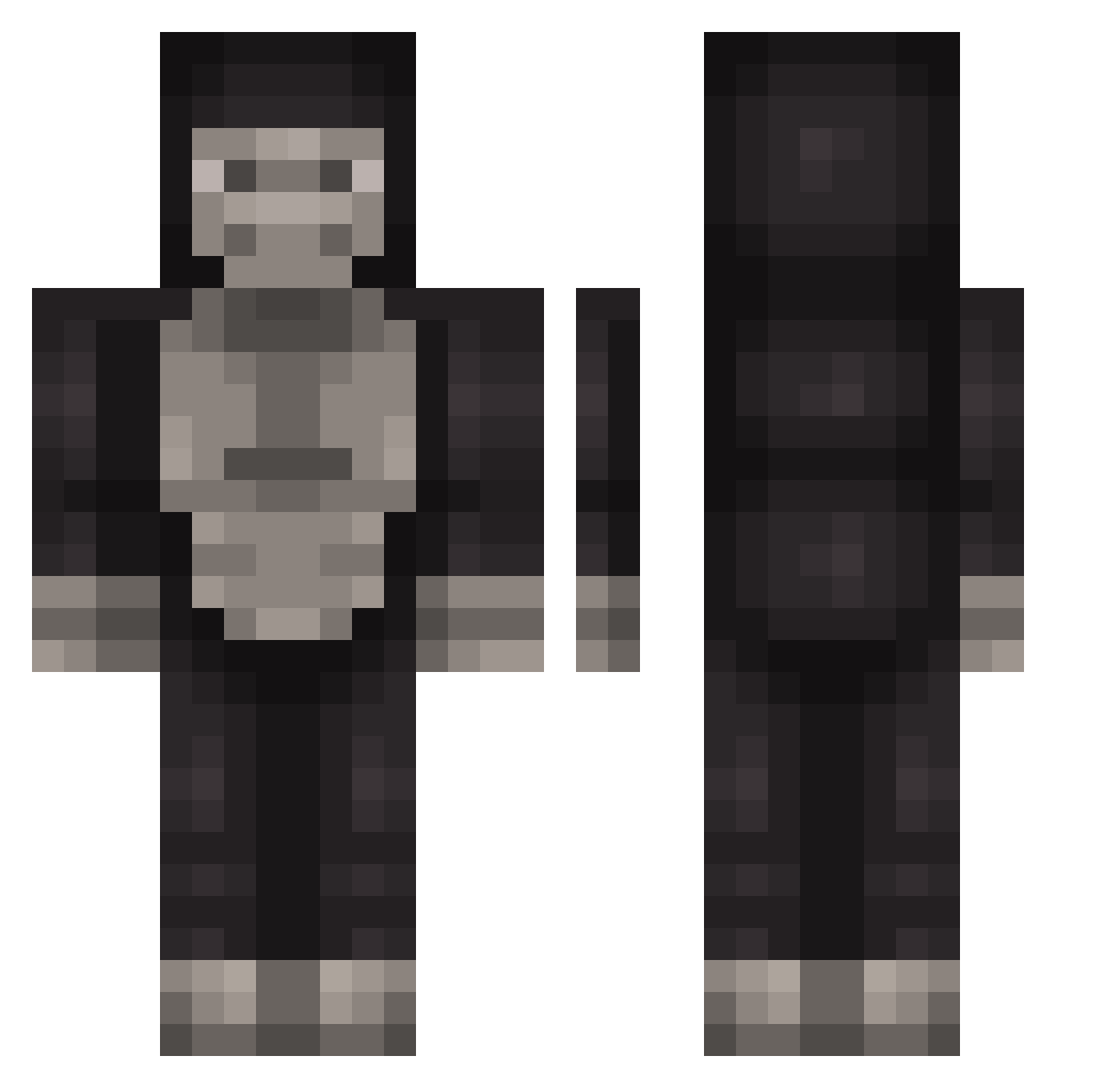 Specimens Minecraft skin, front and back view