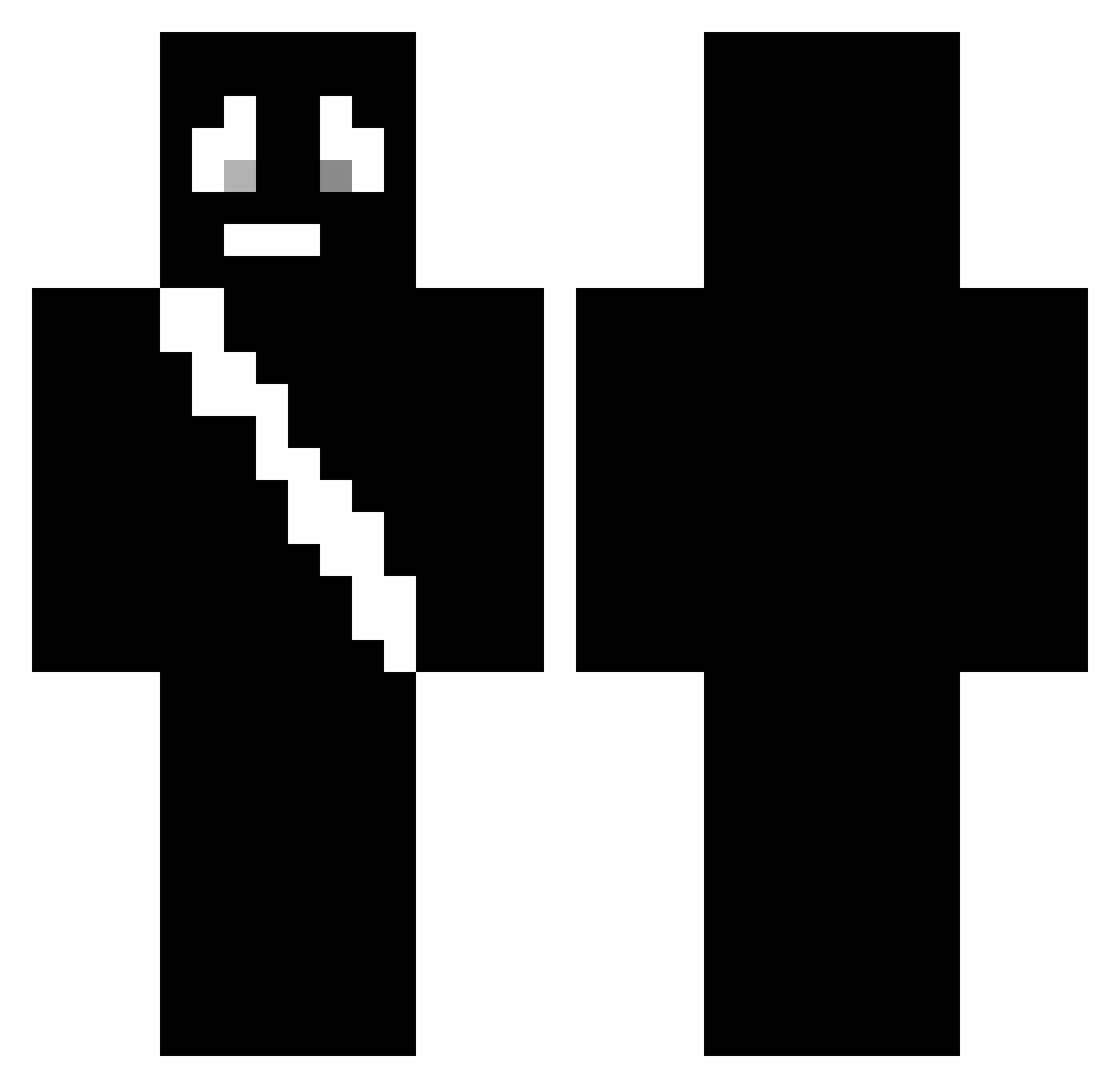 Pasik Minecraft skin, front and back view