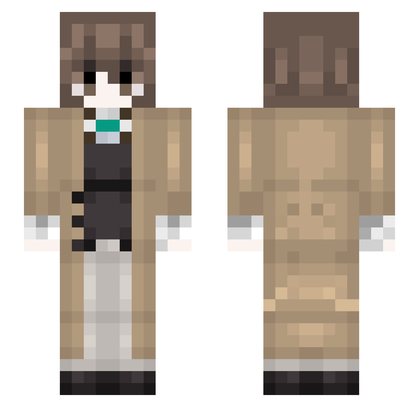 kaonashi44 Minecraft skin, front and back view