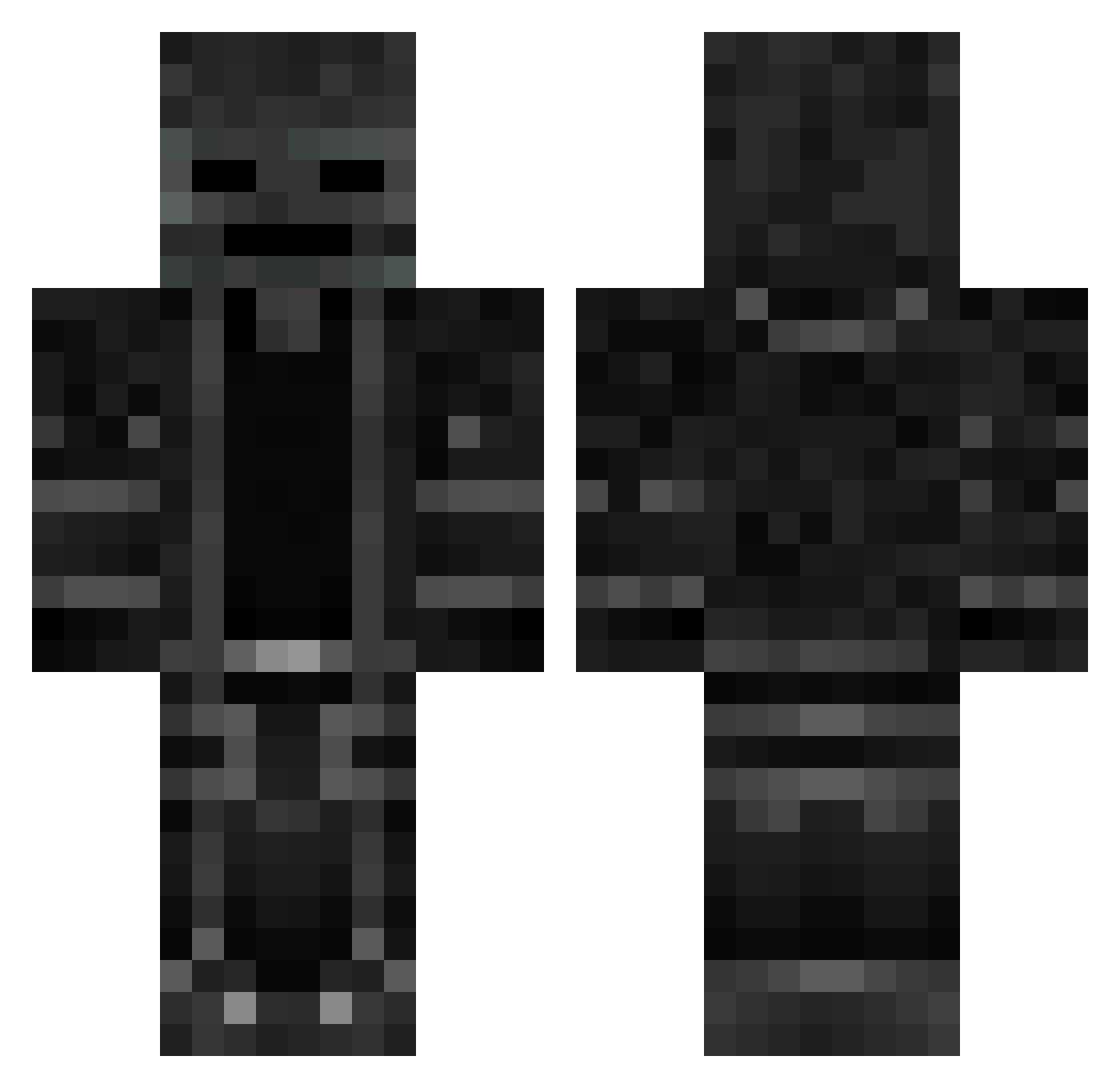Silky001 Minecraft skin, front and back view