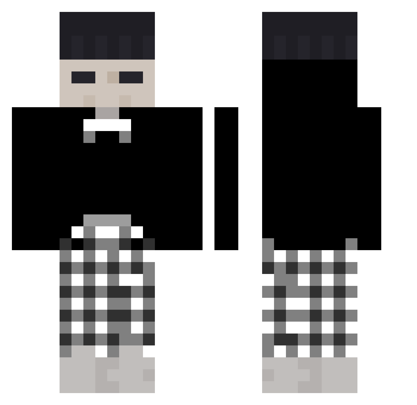 Sizanj Minecraft skin, front and back view