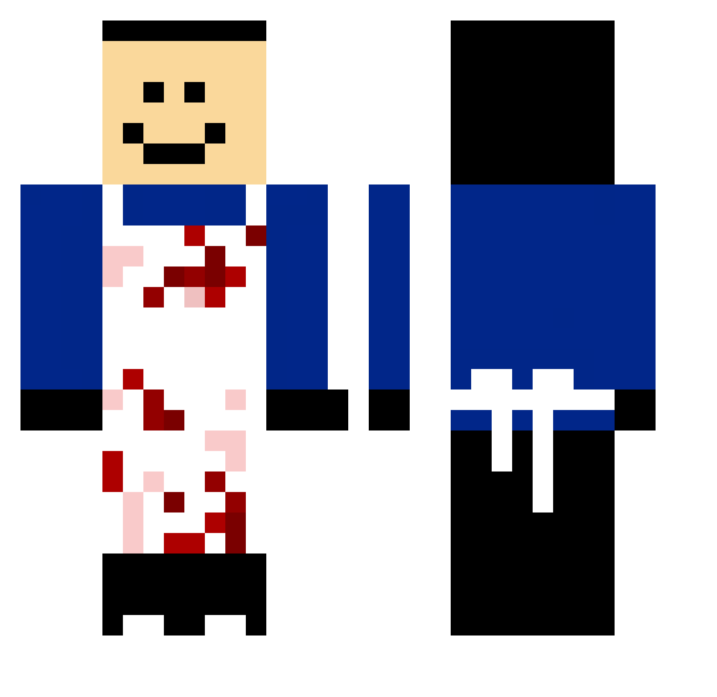 Knixx Minecraft skin, front and back view