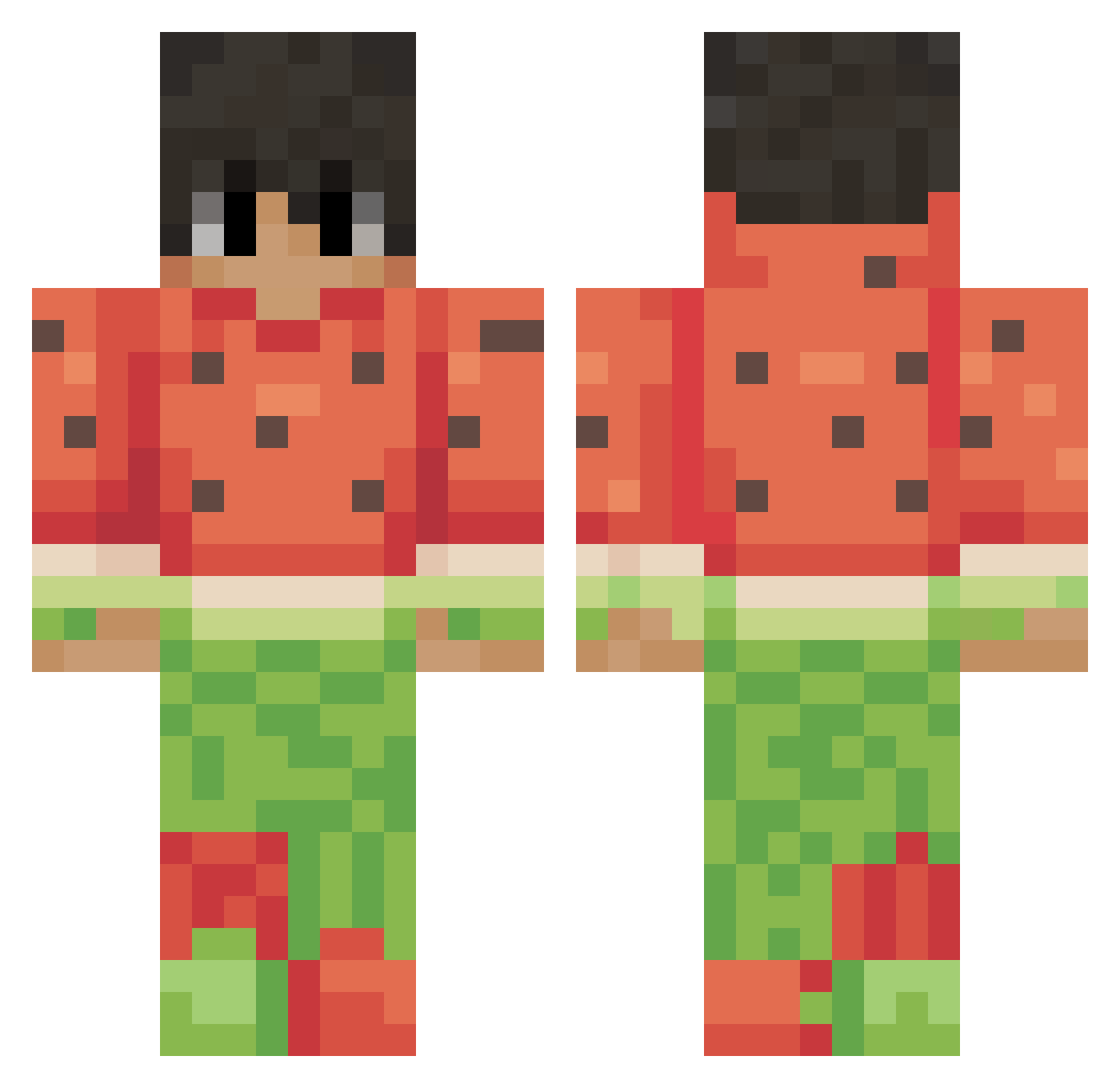 Tartatiiin Minecraft skin, front and back view