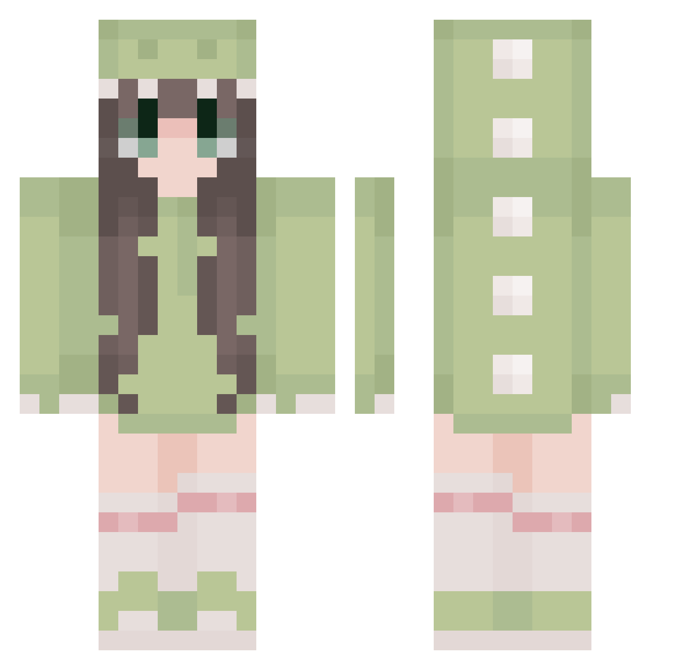 Duluo_x Minecraft skin, front and back view