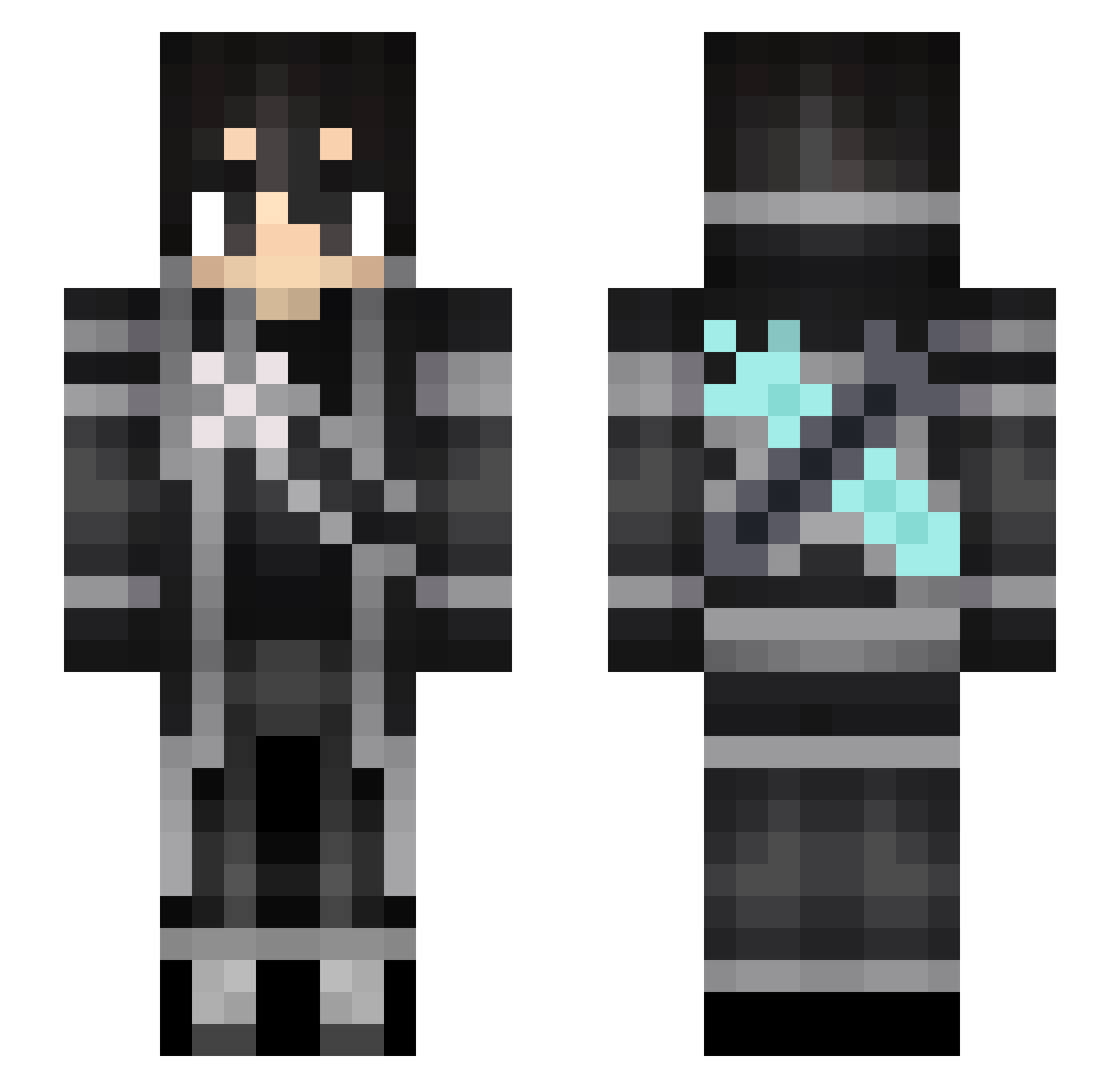 YutaTheCursed Minecraft skin, front and back view