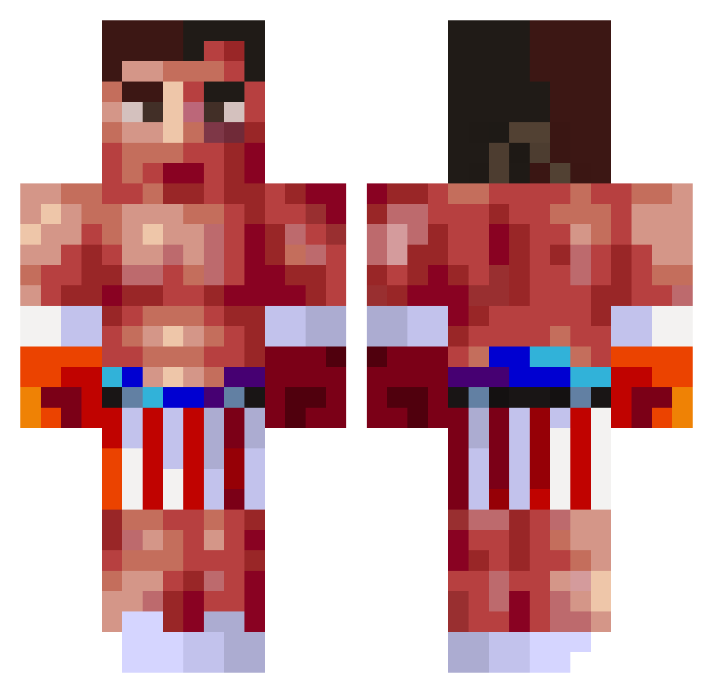 gaguu Minecraft skin, front and back view