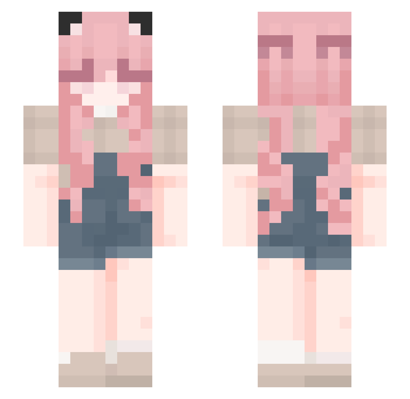 Zeline7440 Minecraft skin, front and back view