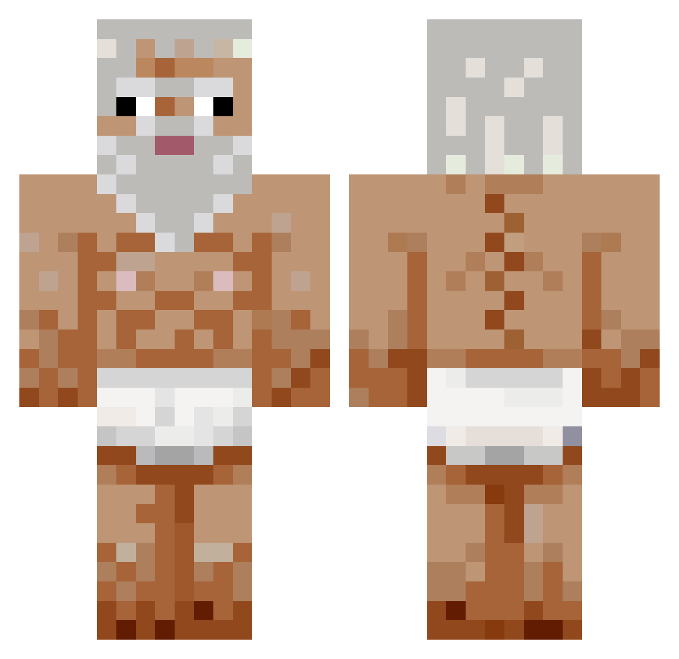 Watchers Minecraft skin, front and back view