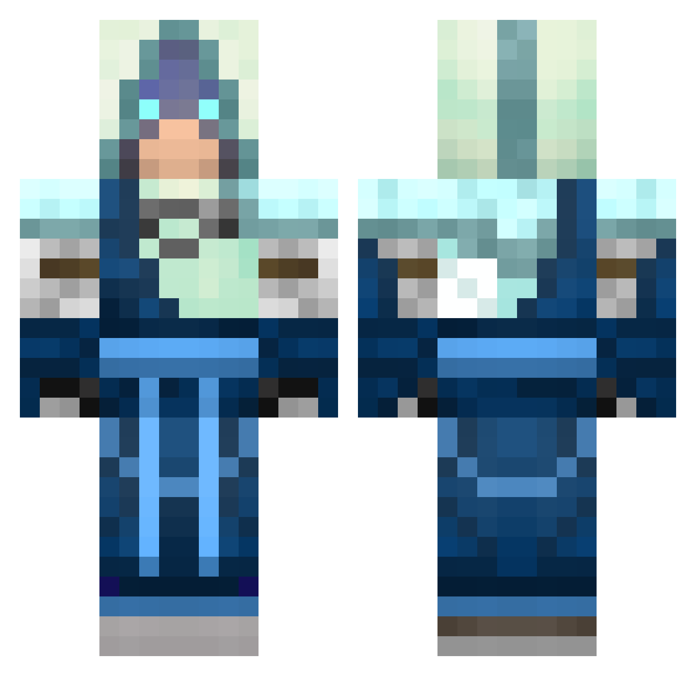 Hashing Minecraft skin, front and back view
