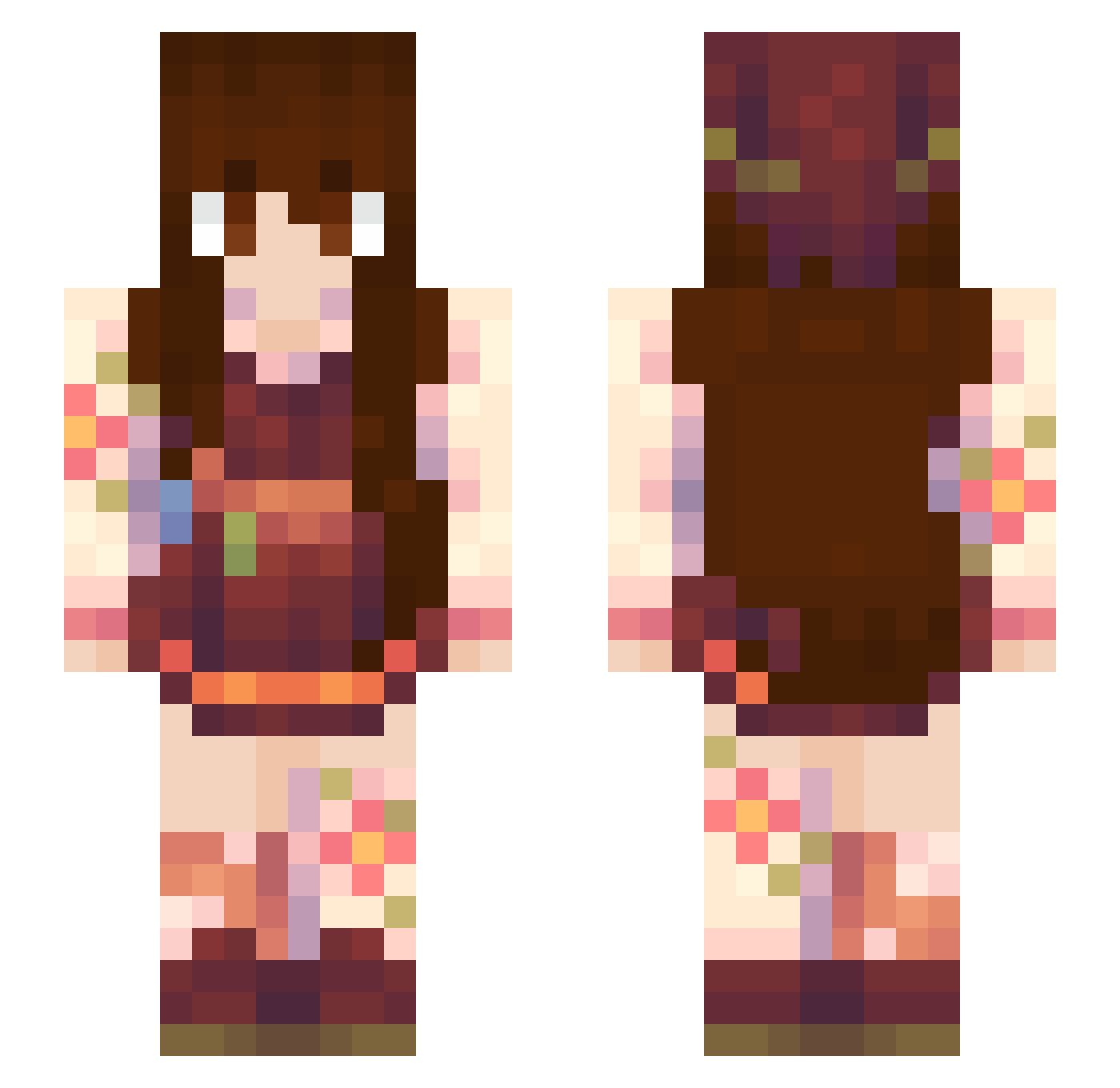 pompoms3000 Minecraft skin, front and back view