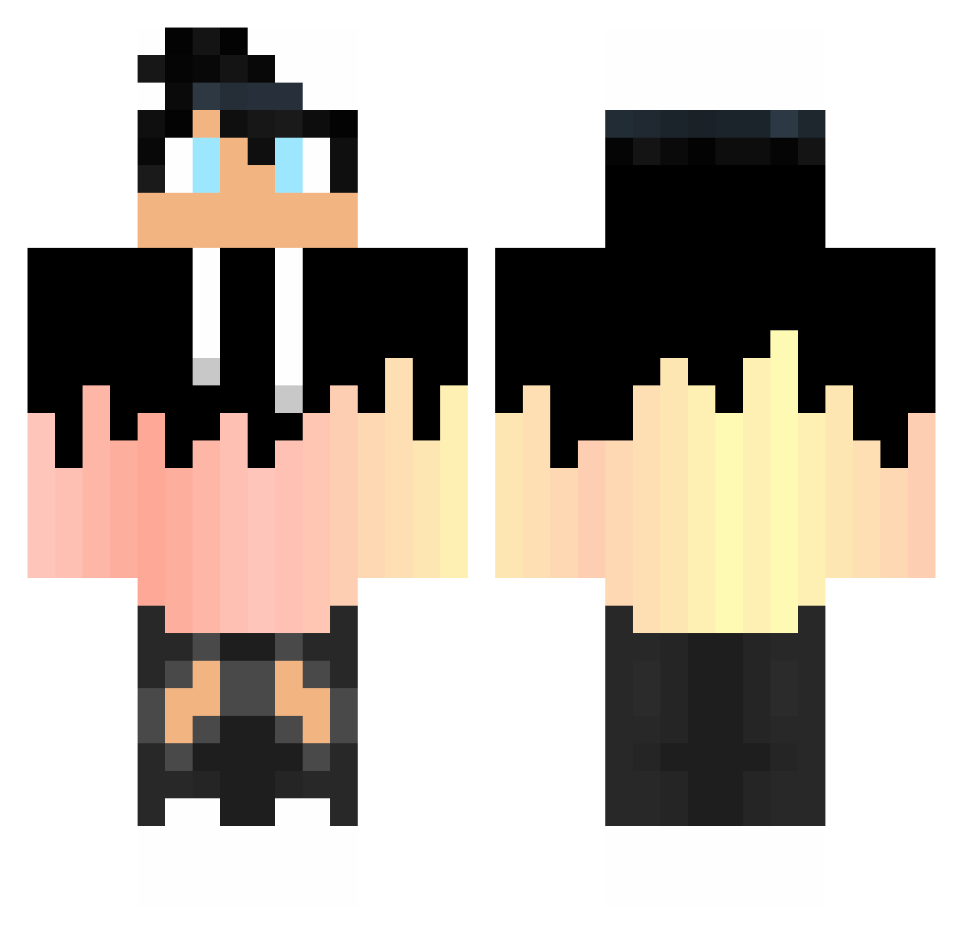 Rowte Minecraft skin, front and back view