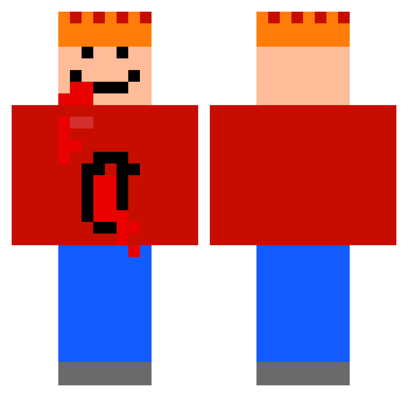 Tiger_Lavi Minecraft skin, front and back view