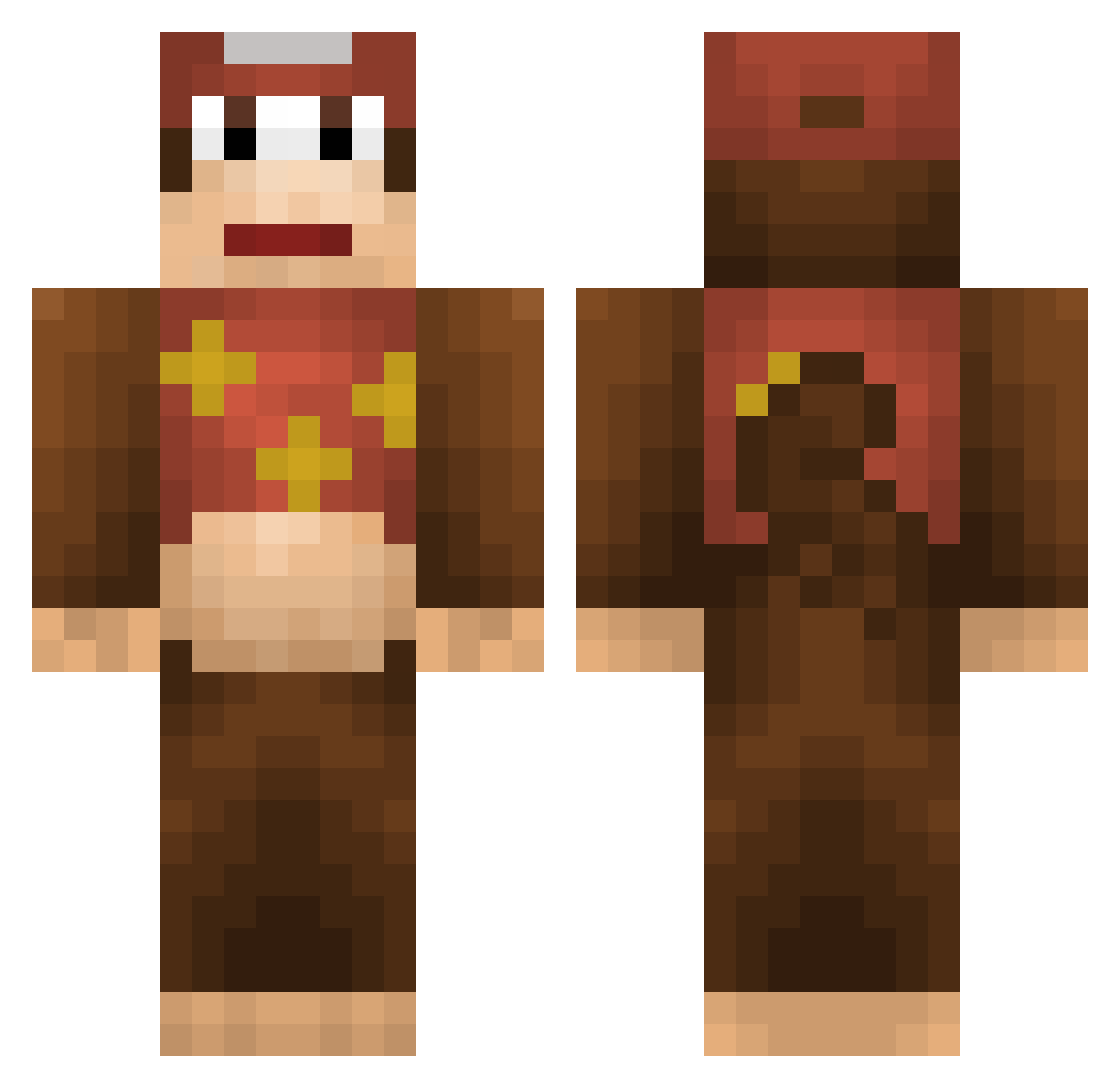 quiver44k Minecraft skin, front and back view
