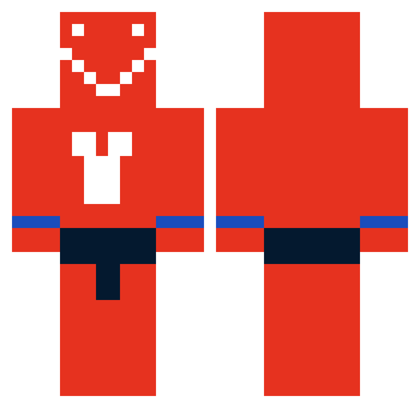 XD______ Minecraft skin, front and back view