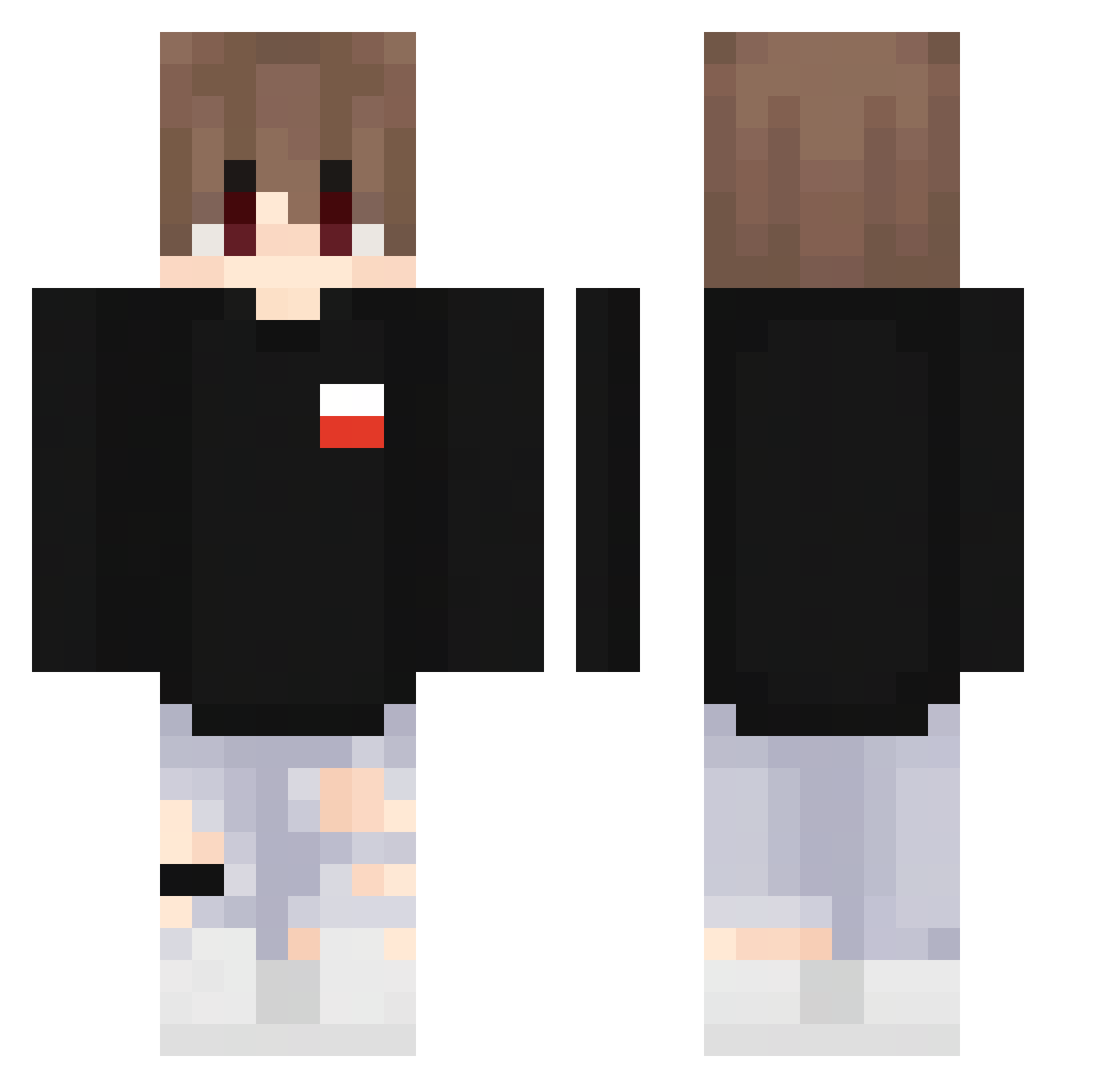 XxKonikXx Minecraft skin, front and back view
