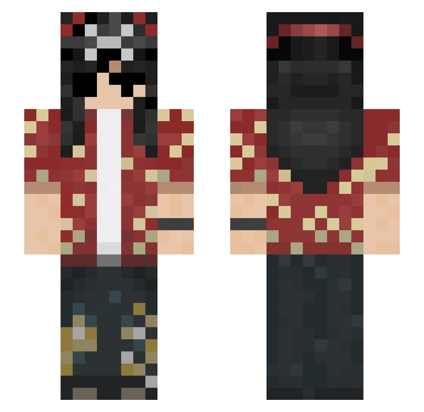 MegaDick Minecraft skin, front and back view