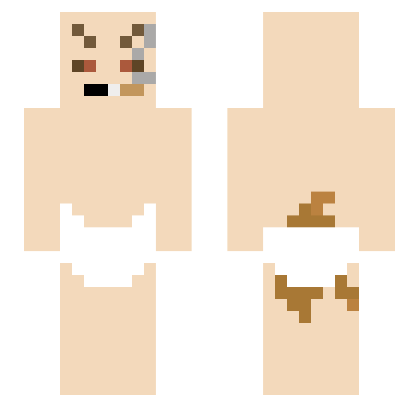 Bunki131211 Minecraft skin, front and back view