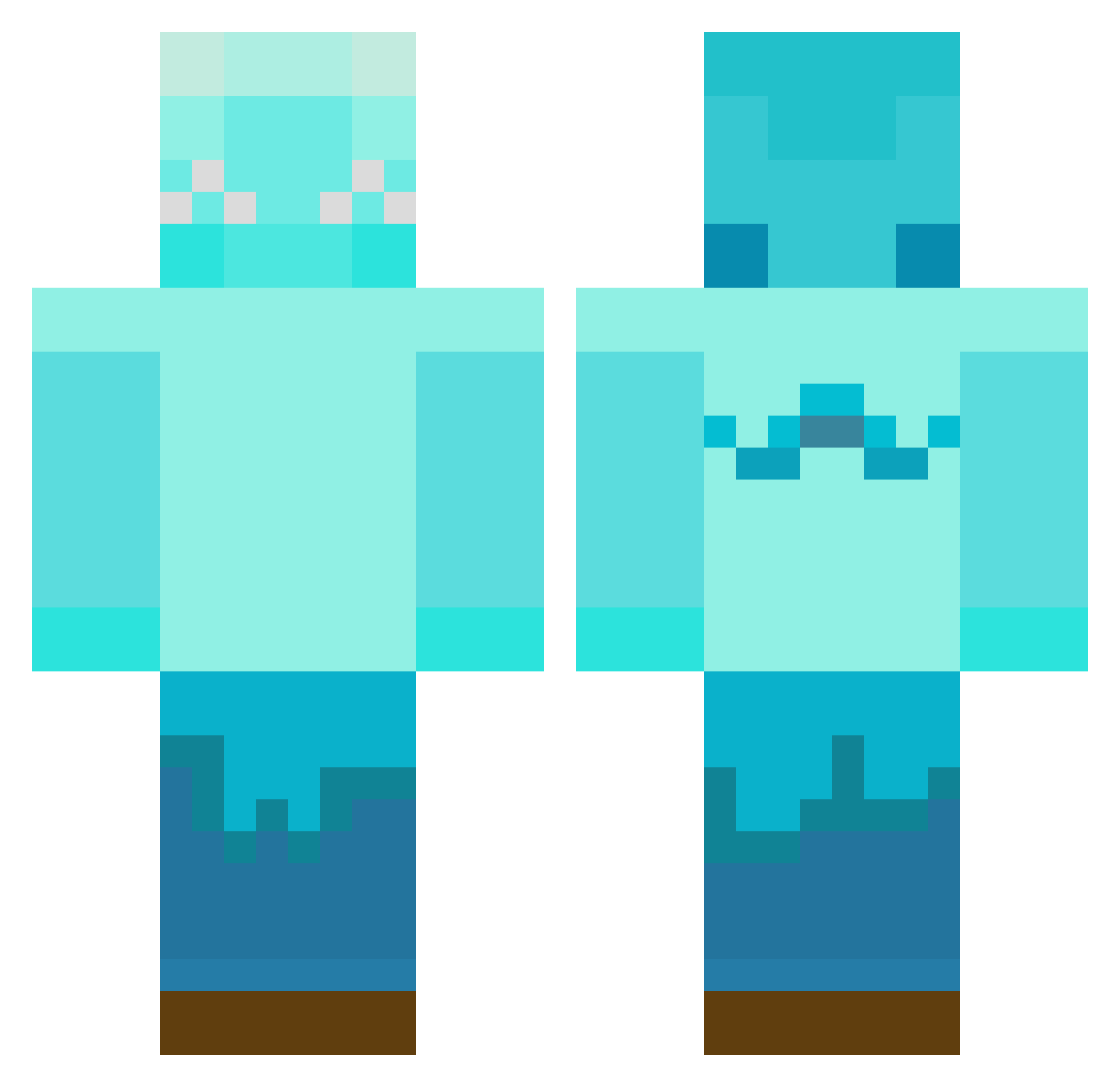 Prmzgelo Minecraft skin, front and back view