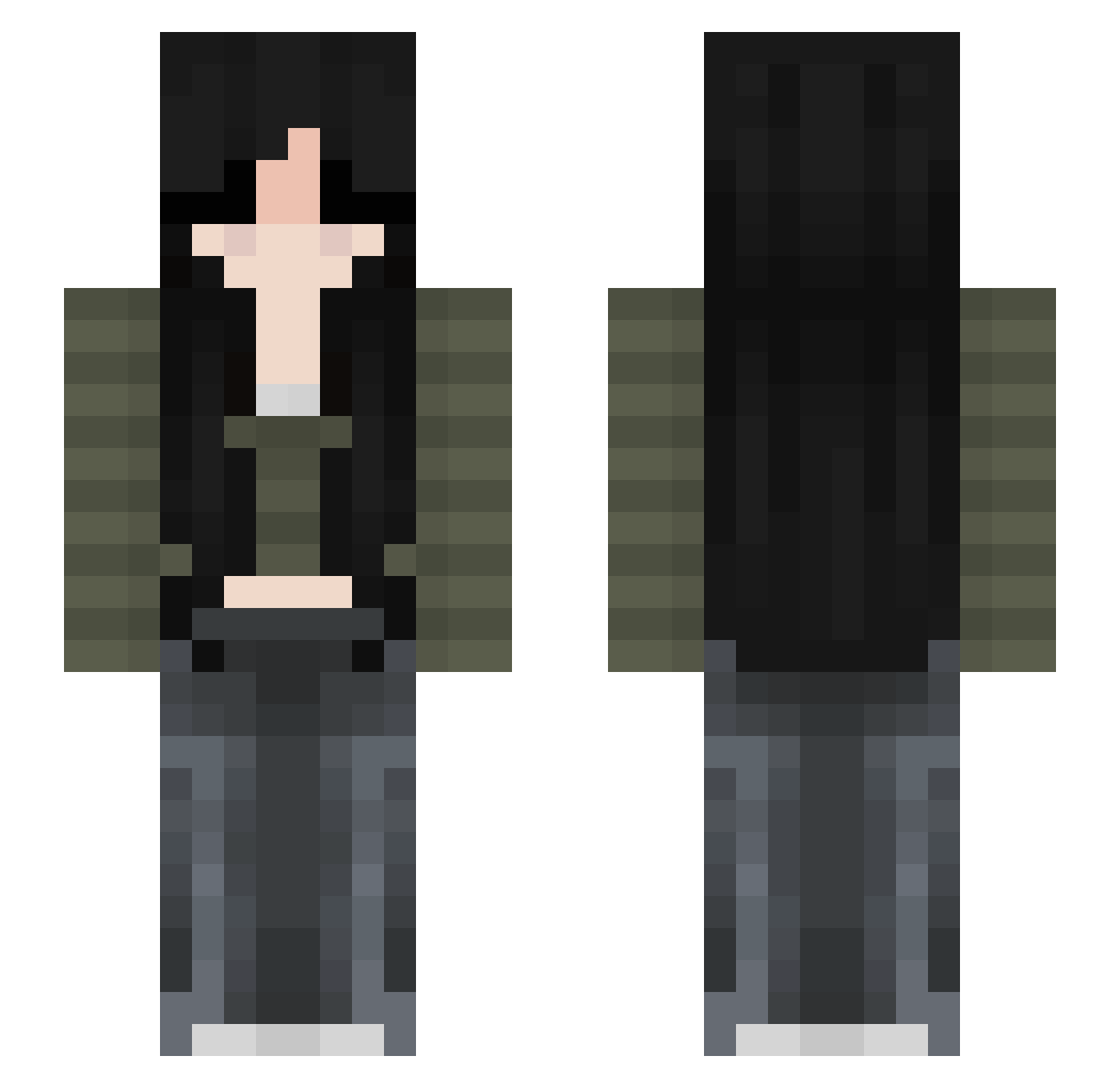 ashlynnn Minecraft skin, front and back view