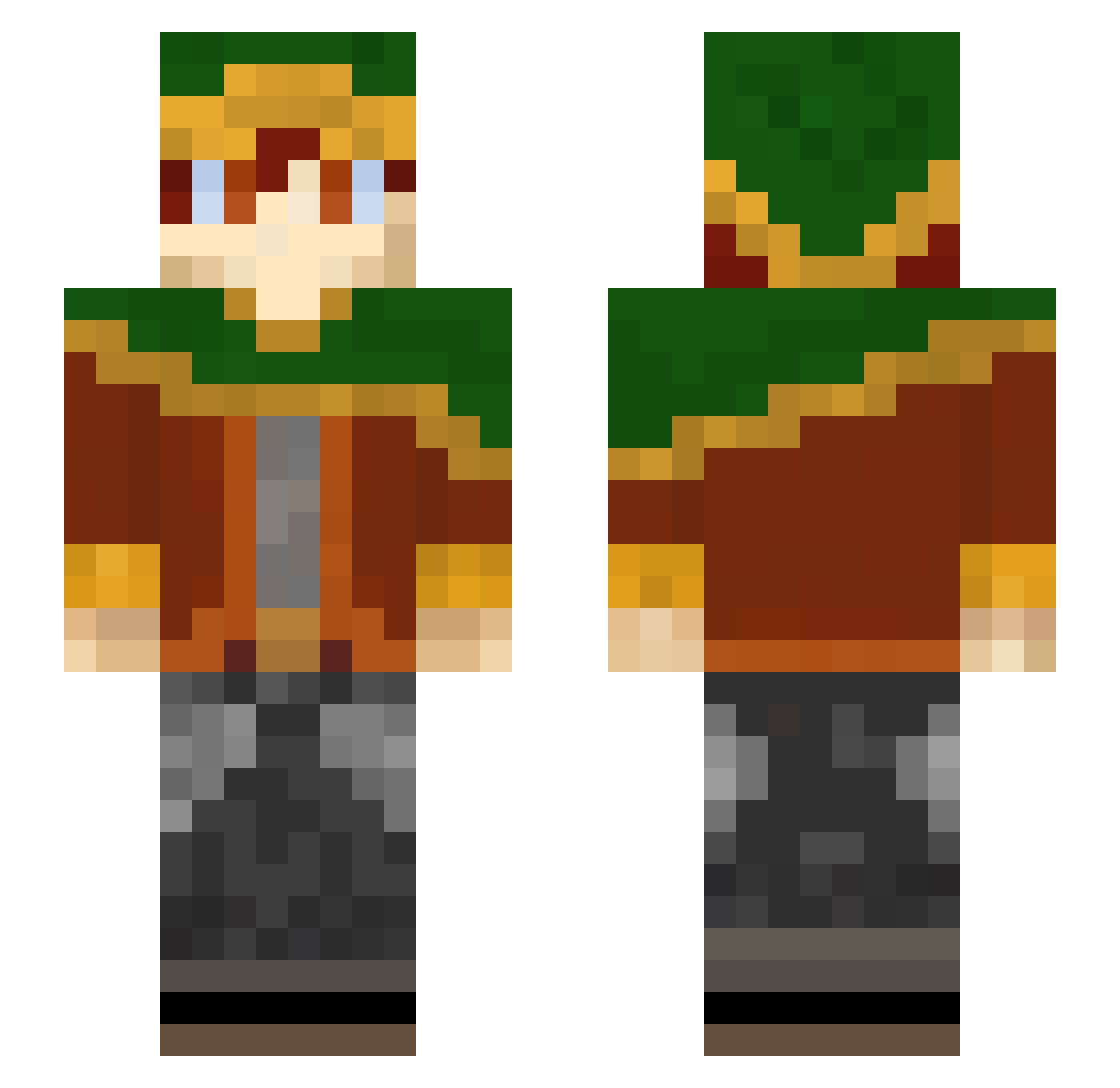 Echora__Tallit Minecraft skin, front and back view