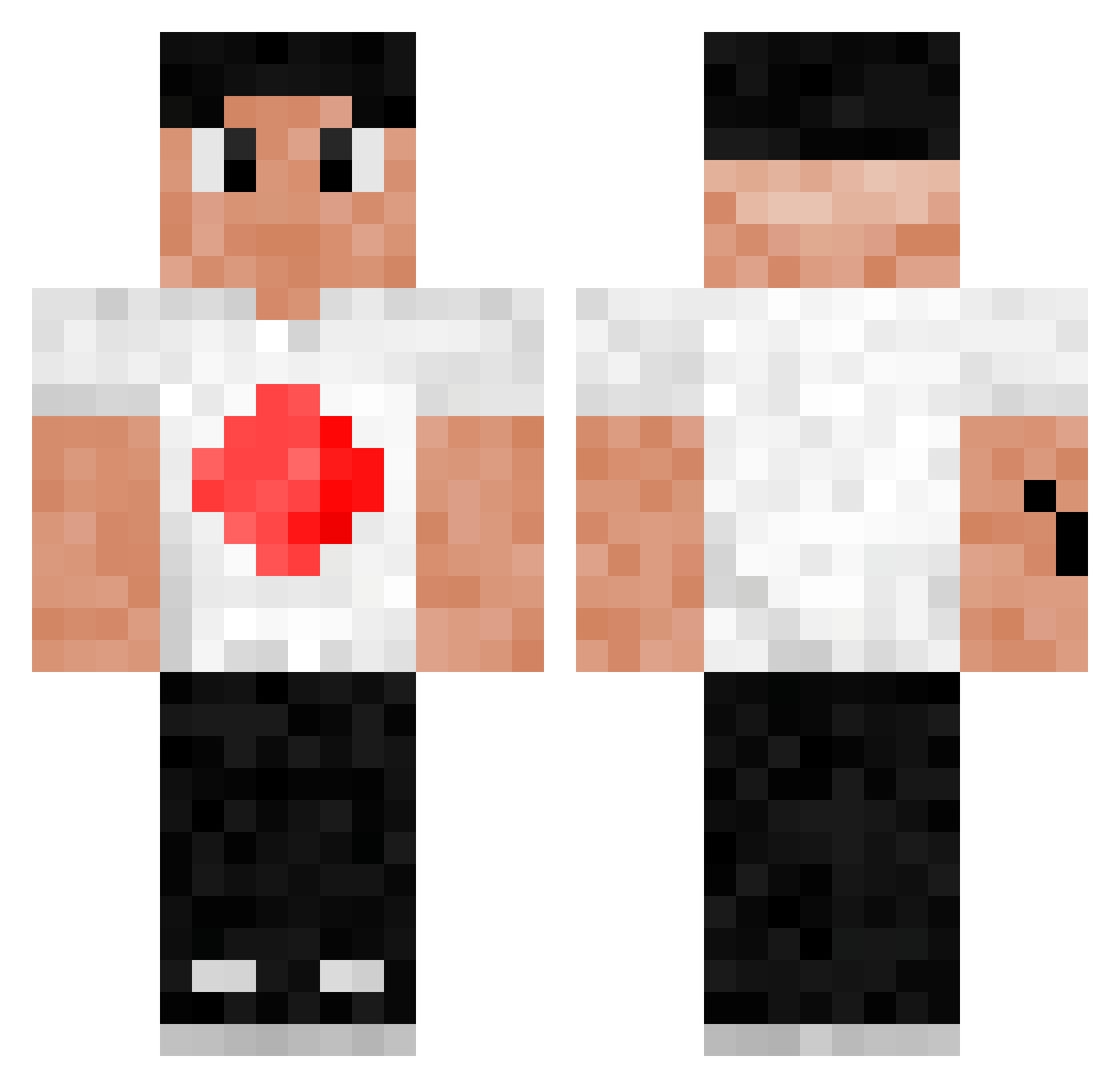 Gustahiro Minecraft skin, front and back view