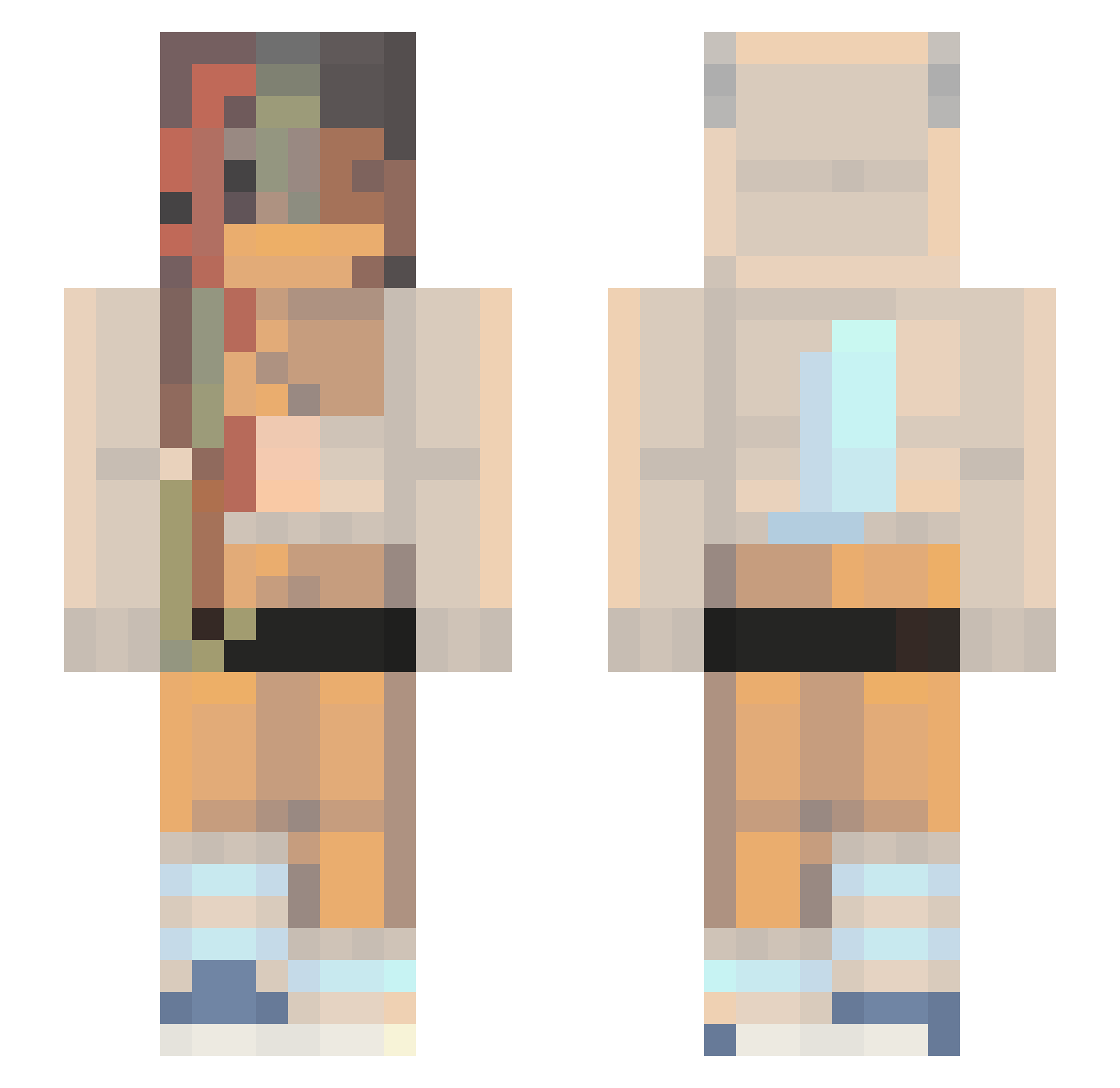 Artsiysheep Minecraft skin, front and back view