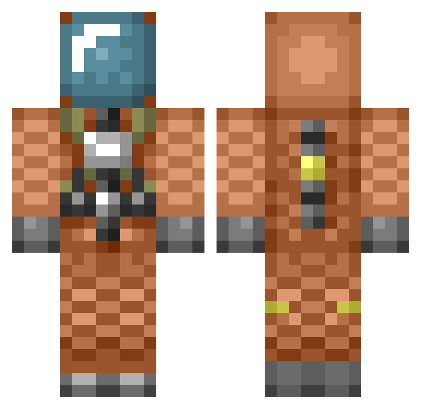 Pellucidly Minecraft skin, front and back view