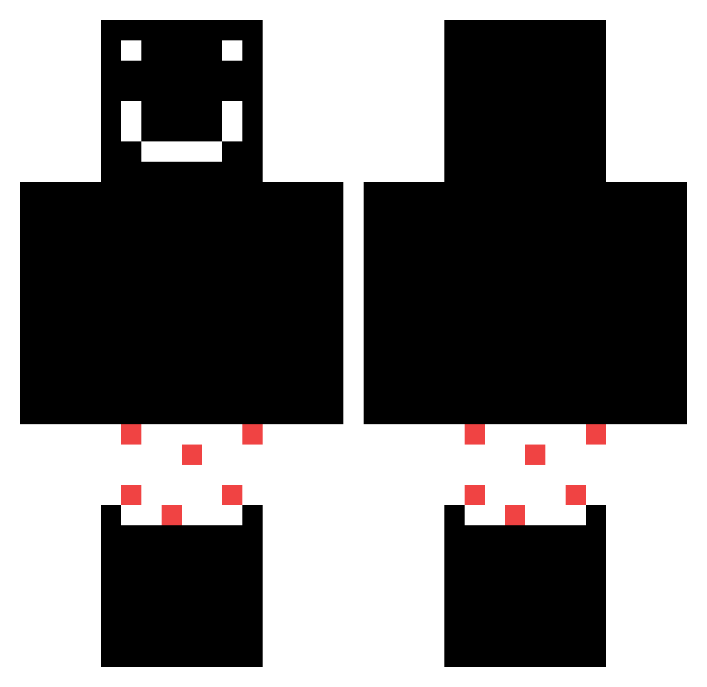 AivenLay Minecraft skin, front and back view