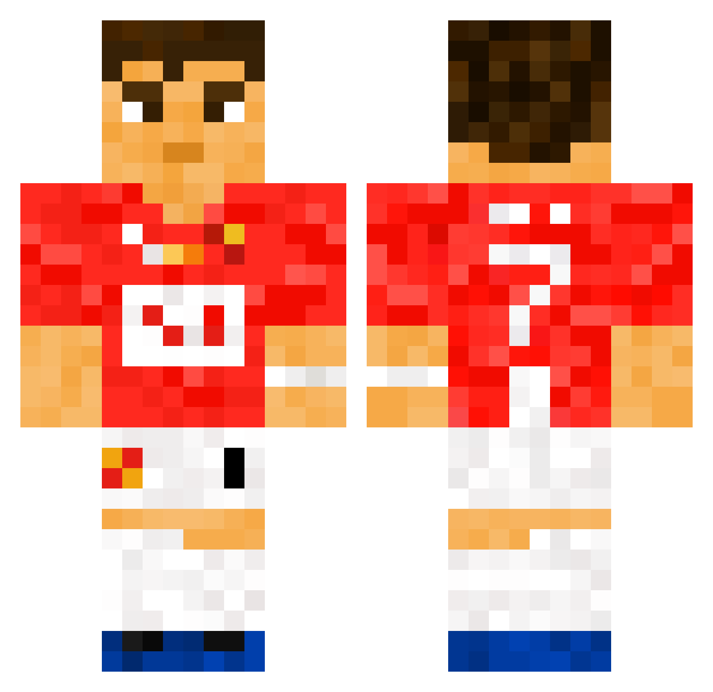 Bloxy_King Minecraft skin, front and back view