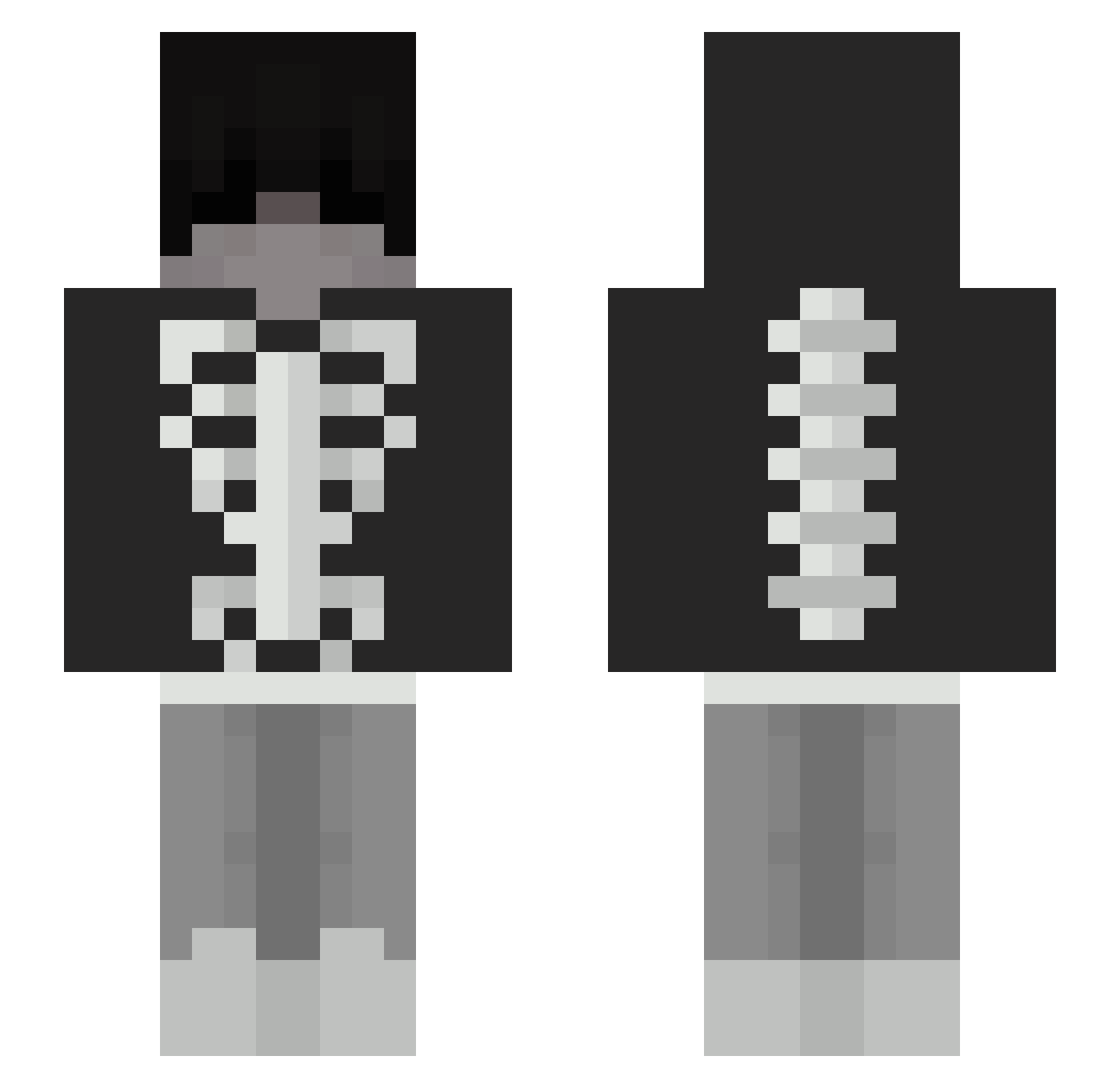 samlikespasta Minecraft skin, front and back view