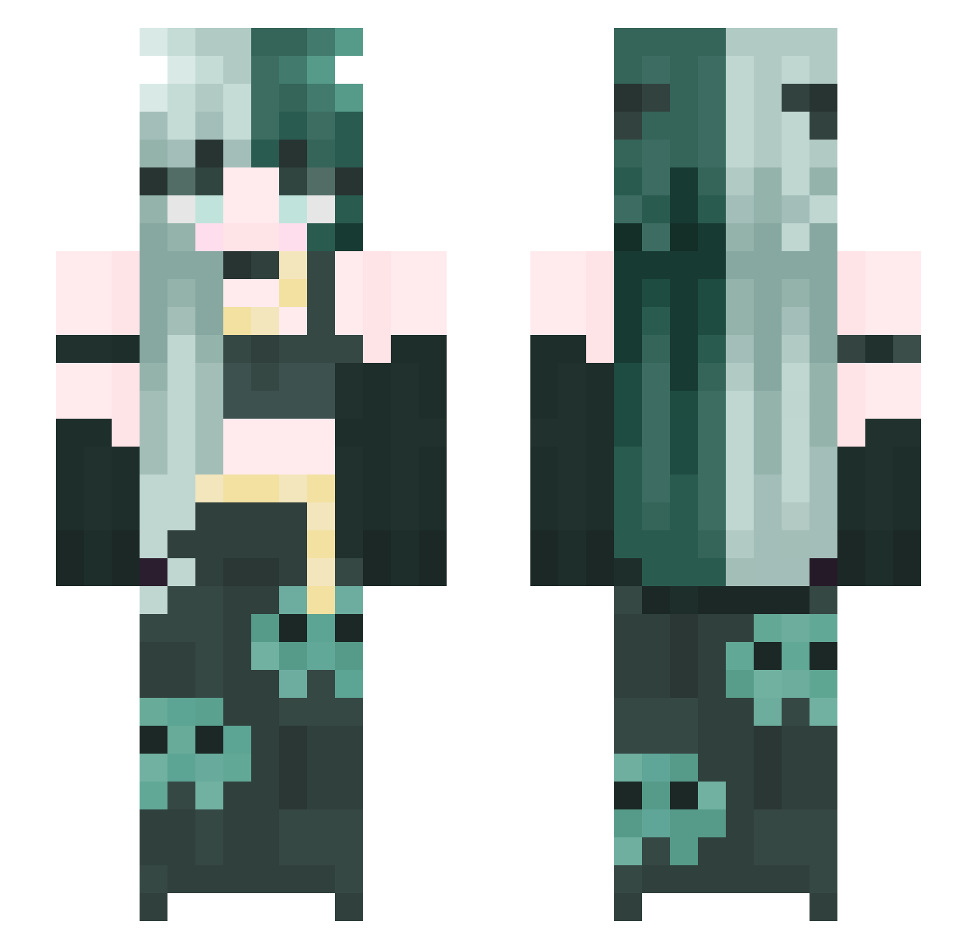 TdraX Minecraft skin, front and back view