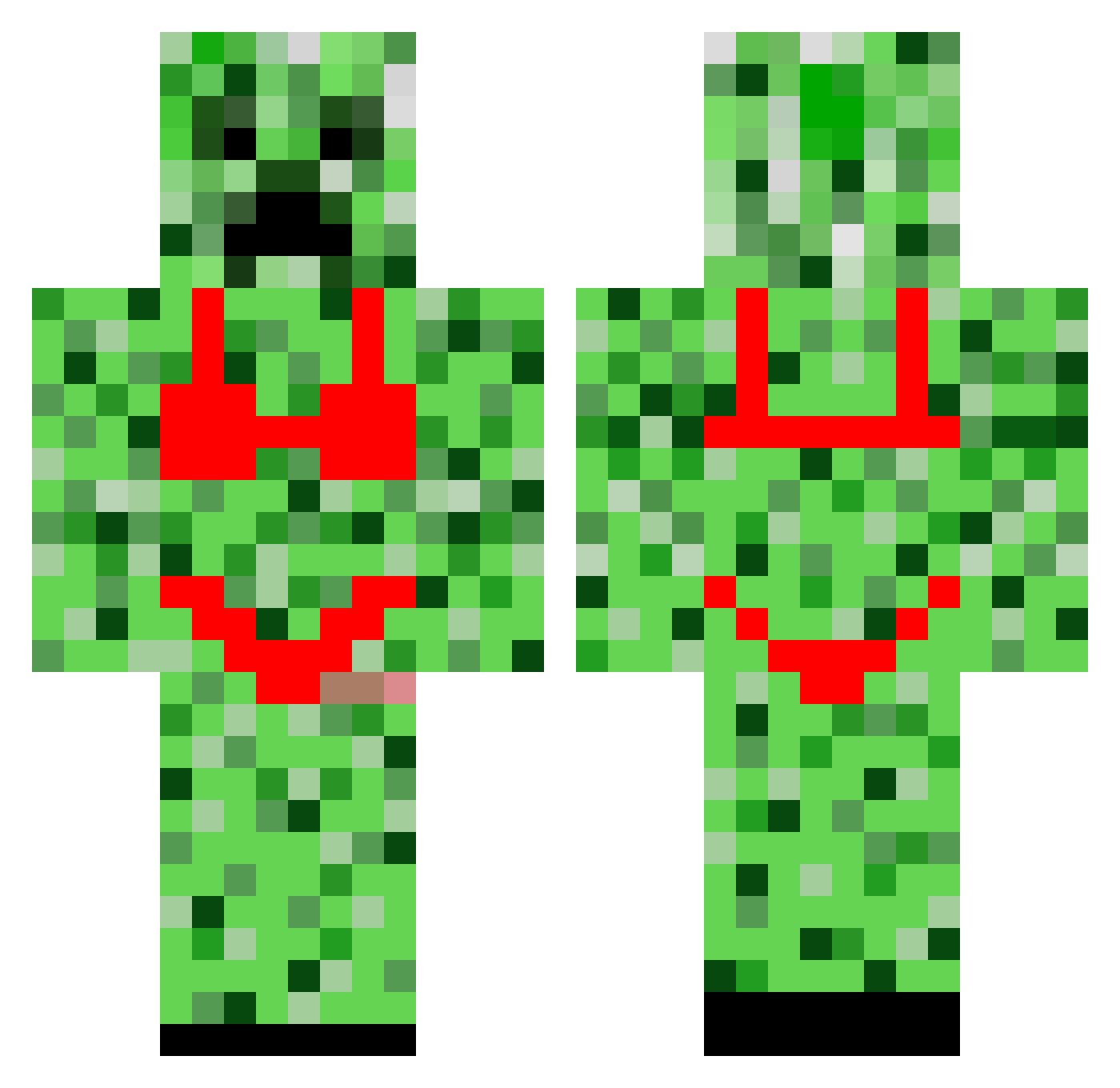 pistache604 Minecraft skin, front and back view