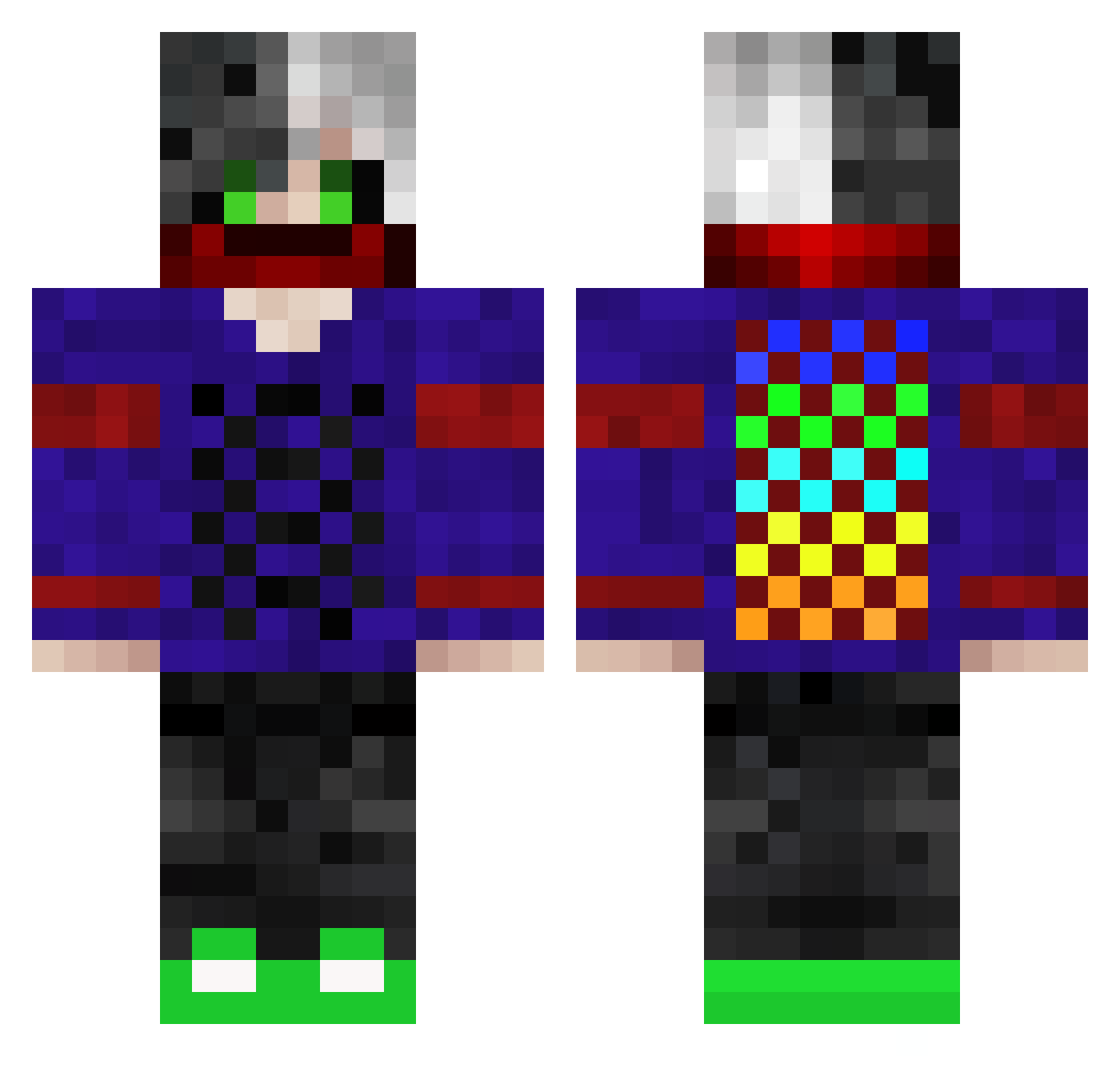 skeletonxx Minecraft skin, front and back view