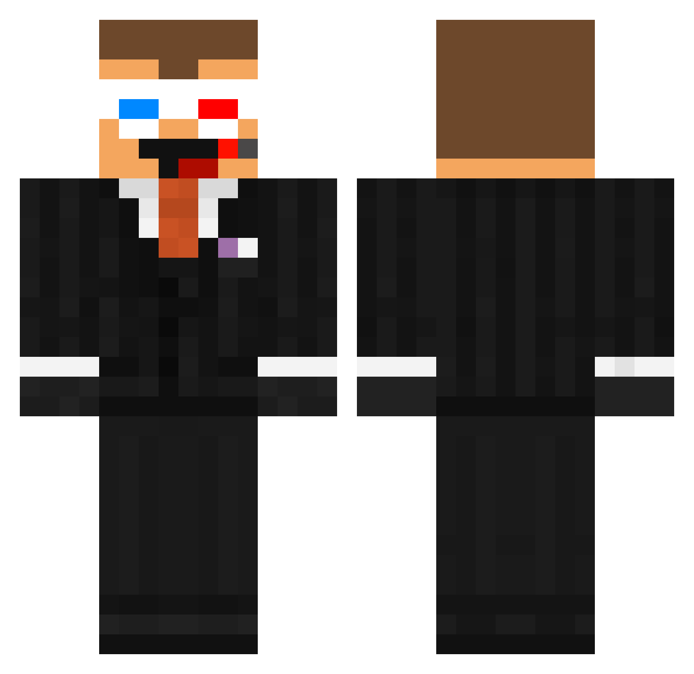 Dekson116 Minecraft skin, front and back view