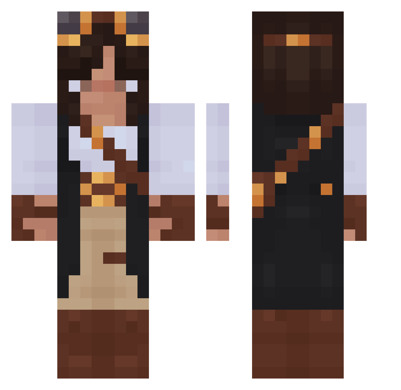 Kacenka12 Minecraft skin, front and back view