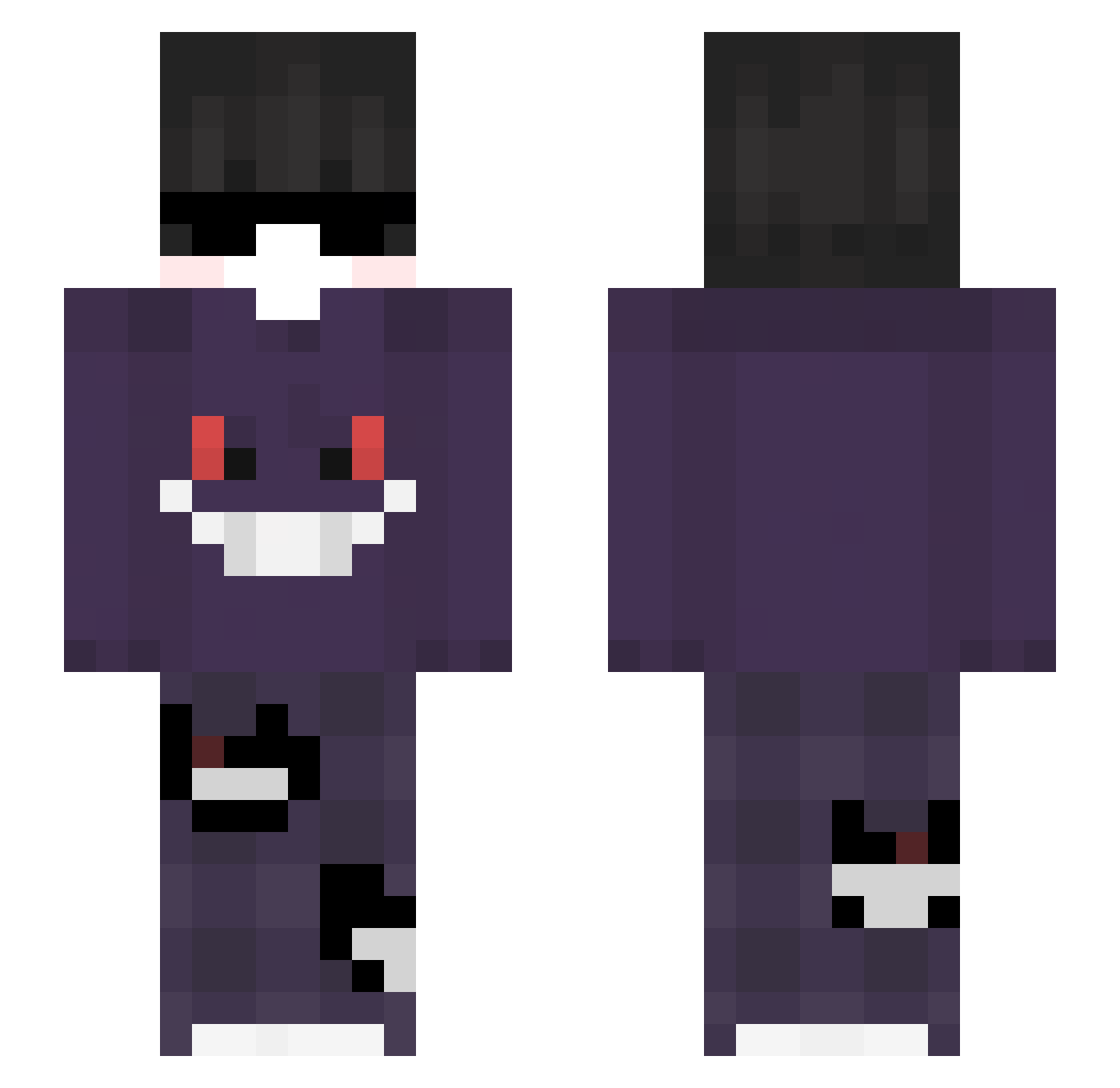 nerooks Minecraft skin, front and back view