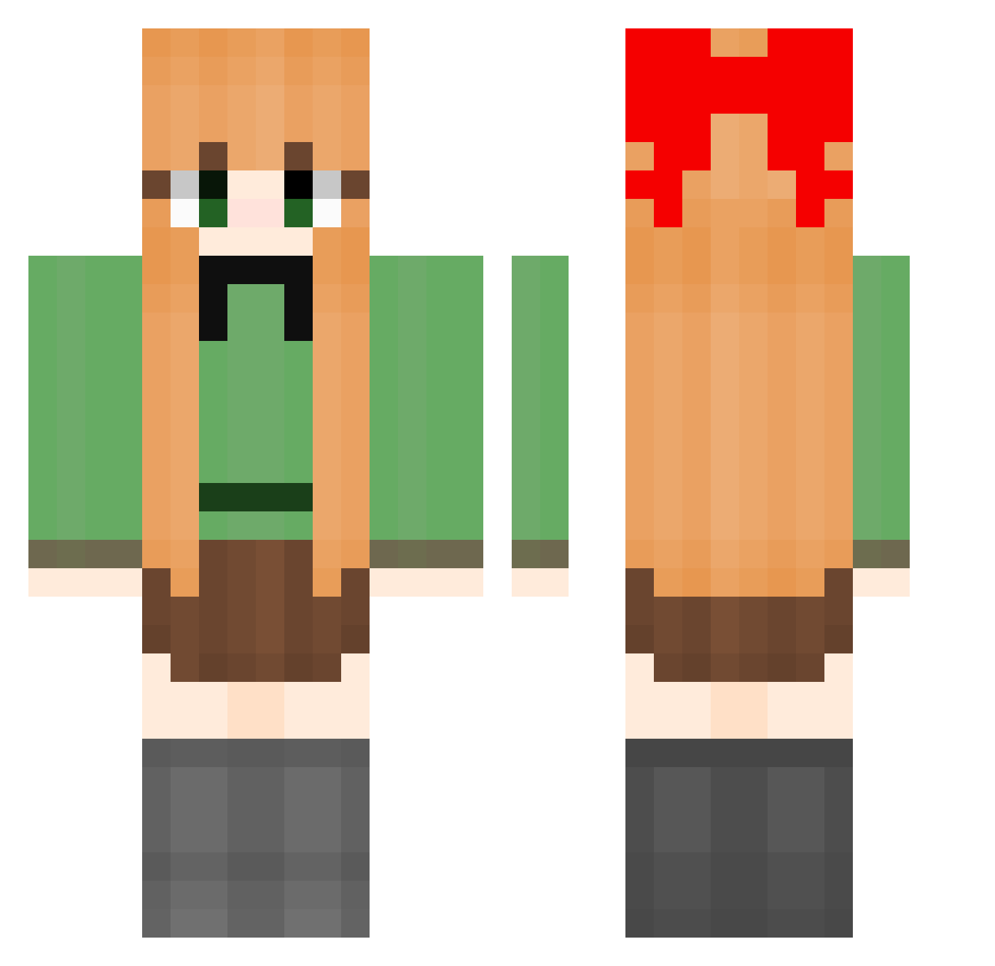 wangba_zhiwang Minecraft skin, front and back view