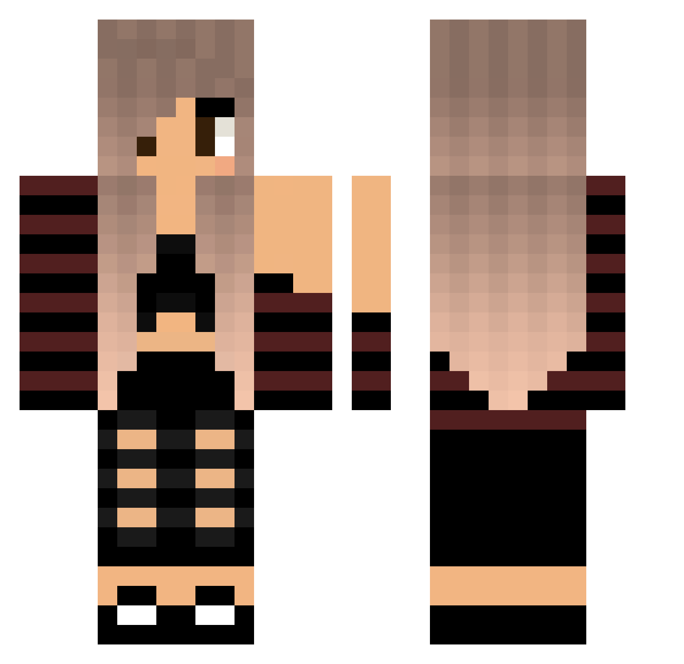 xcoleXD Minecraft skin, front and back view