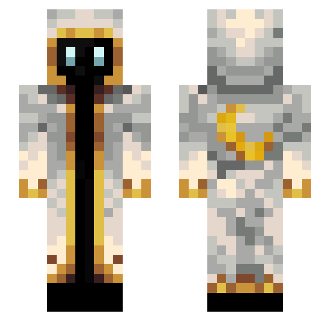ueoc Minecraft skin, front and back view
